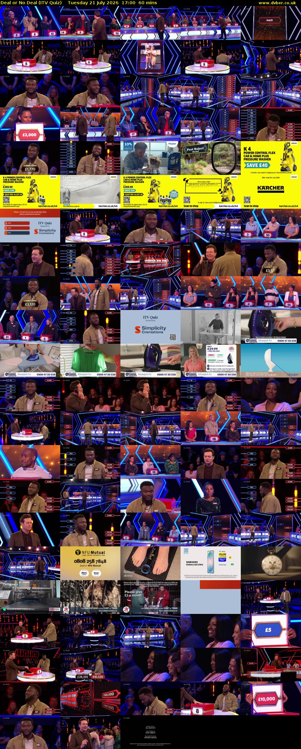 Deal or No Deal (ITV Quiz) Tuesday 21 July 2026 17:00 - 18:00