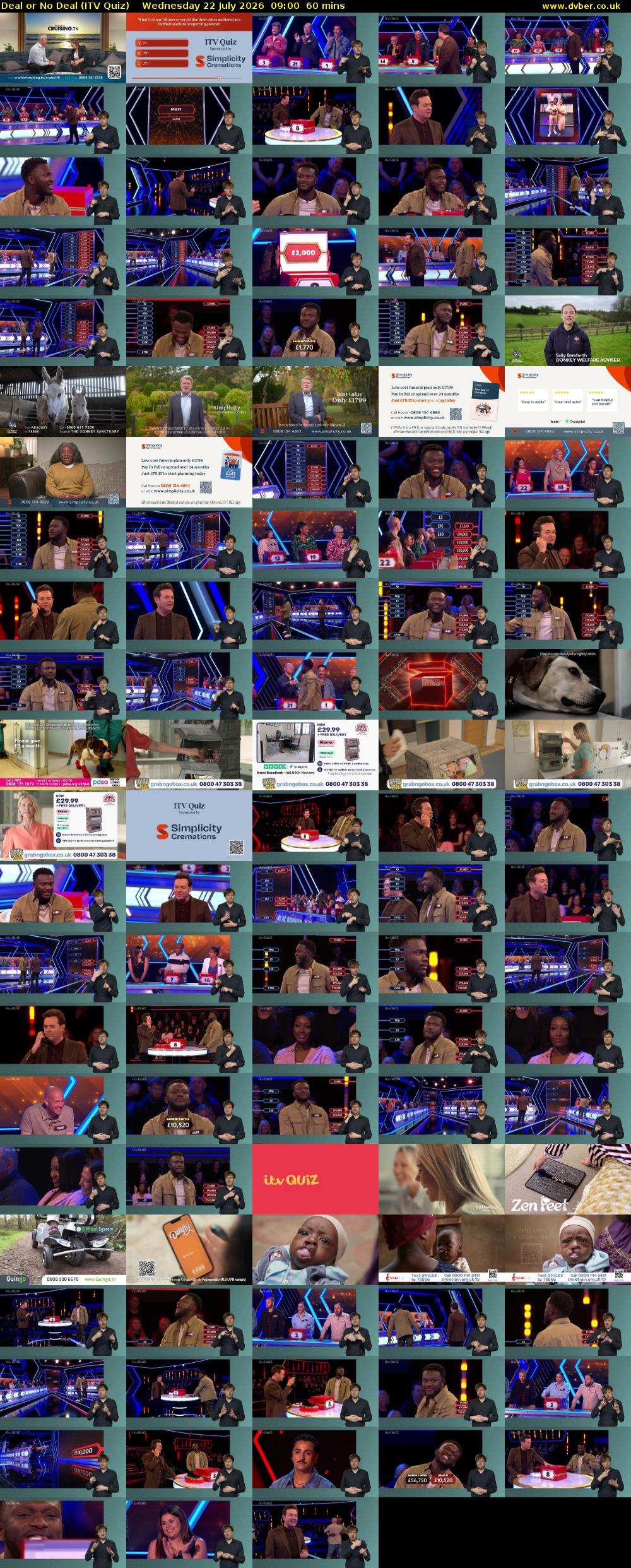 Deal or No Deal (ITV Quiz) Wednesday 22 July 2026 09:00 - 10:00
