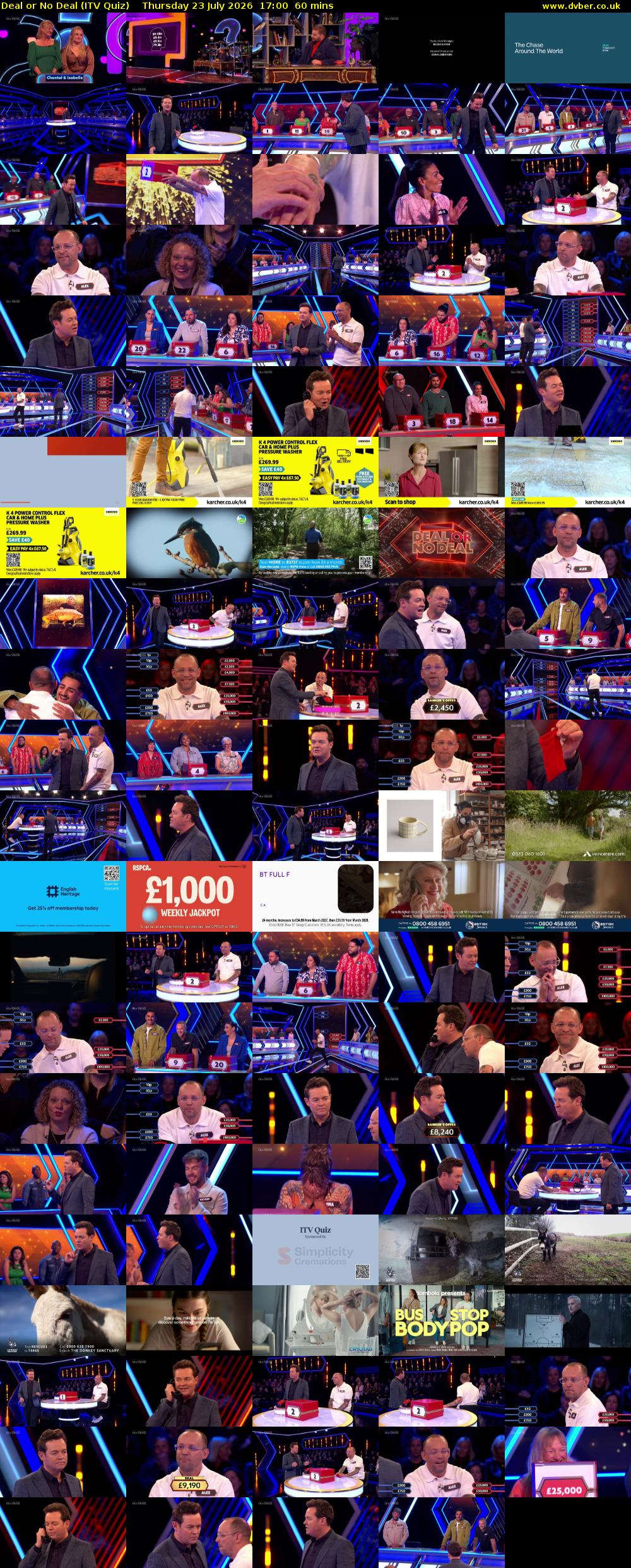 Deal or No Deal (ITV Quiz) Thursday 23 July 2026 17:00 - 18:00