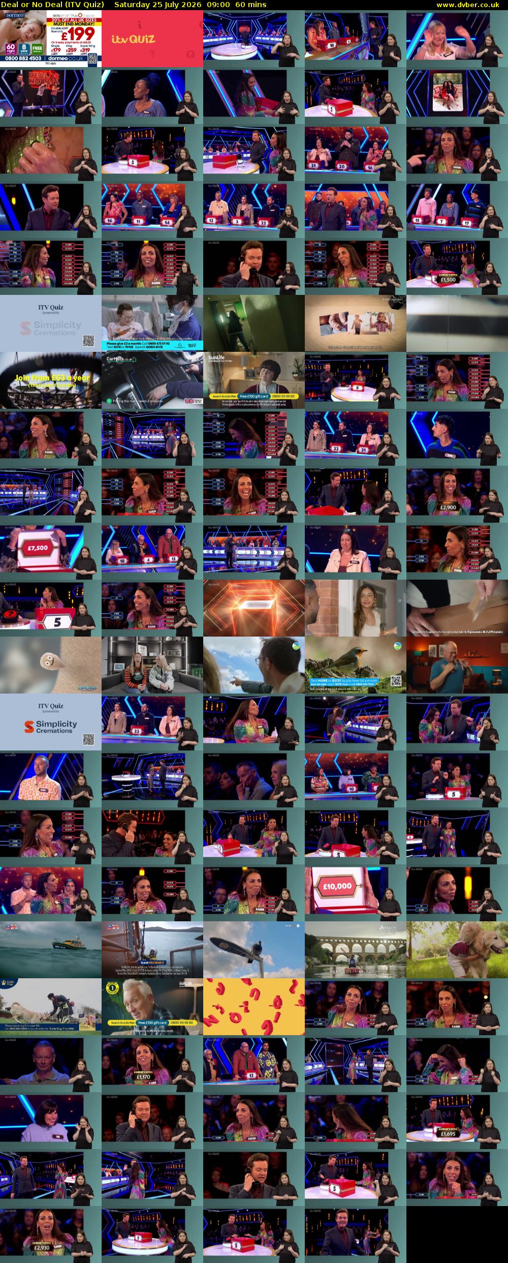 Deal or No Deal (ITV Quiz) Saturday 25 July 2026 09:00 - 10:00