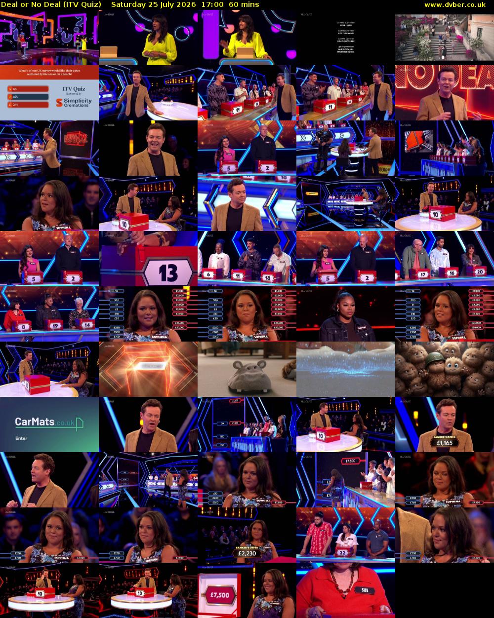 Deal or No Deal (ITV Quiz) Saturday 25 July 2026 17:00 - 18:00