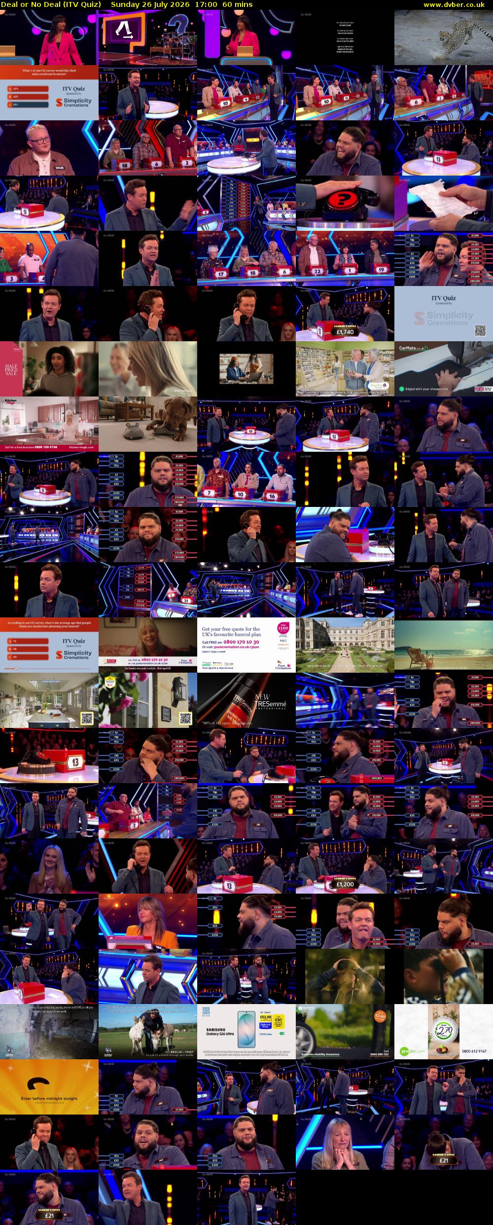 Deal or No Deal (ITV Quiz) Sunday 26 July 2026 17:00 - 18:00