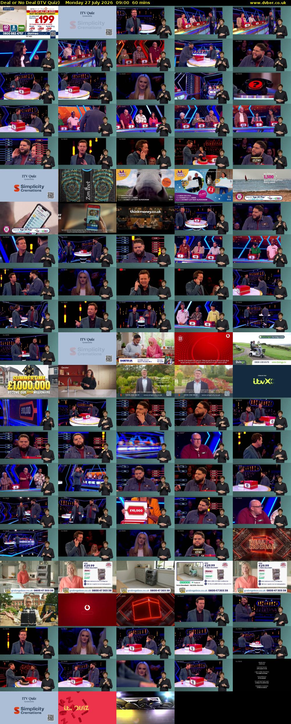 Deal or No Deal (ITV Quiz) Monday 27 July 2026 09:00 - 10:00