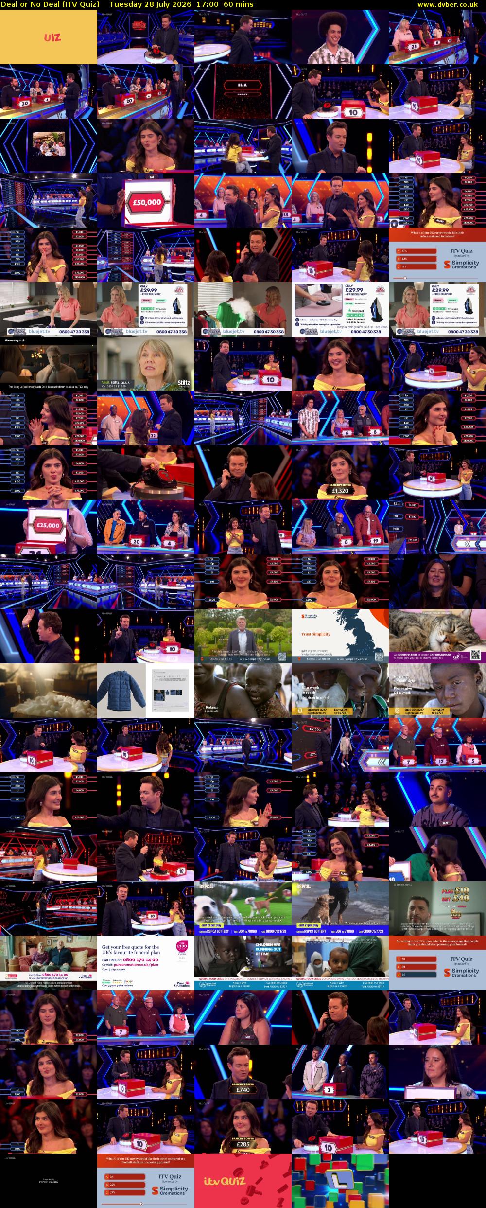 Deal or No Deal (ITV Quiz) Tuesday 28 July 2026 17:00 - 18:00
