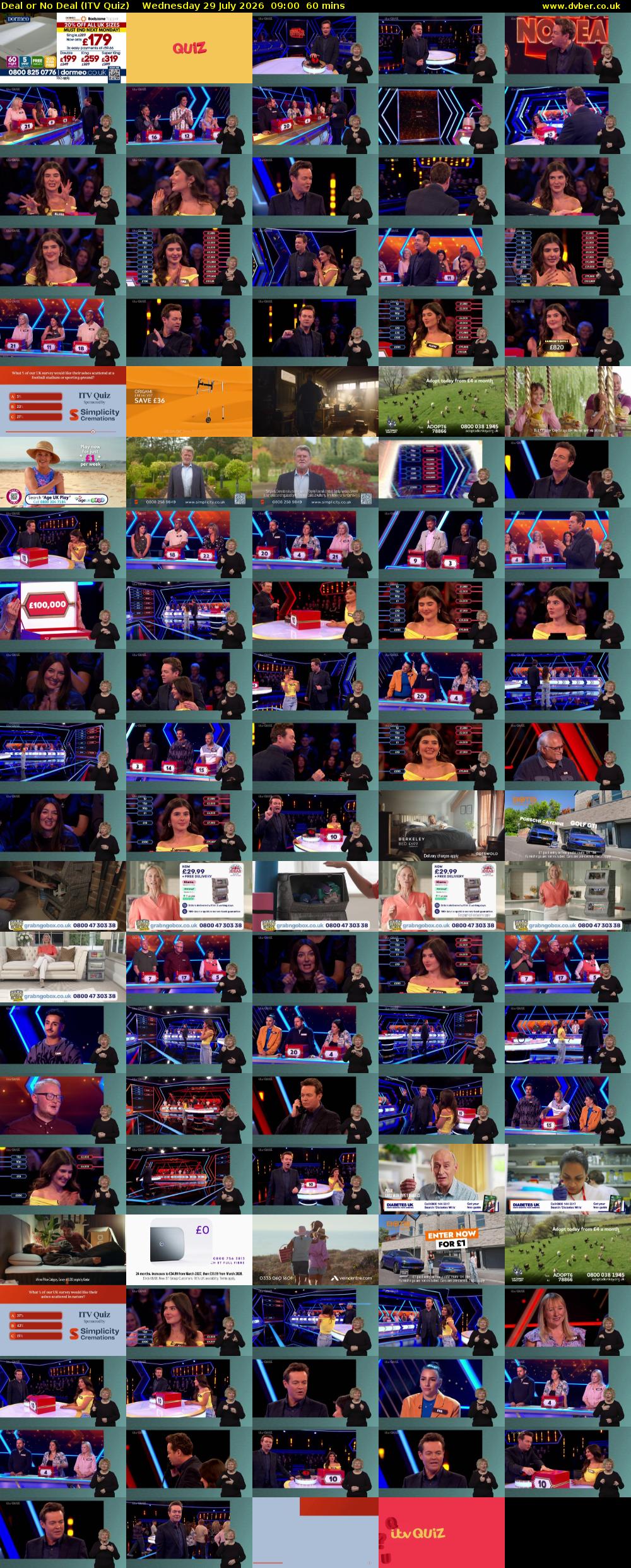 Deal or No Deal (ITV Quiz) Wednesday 29 July 2026 09:00 - 10:00
