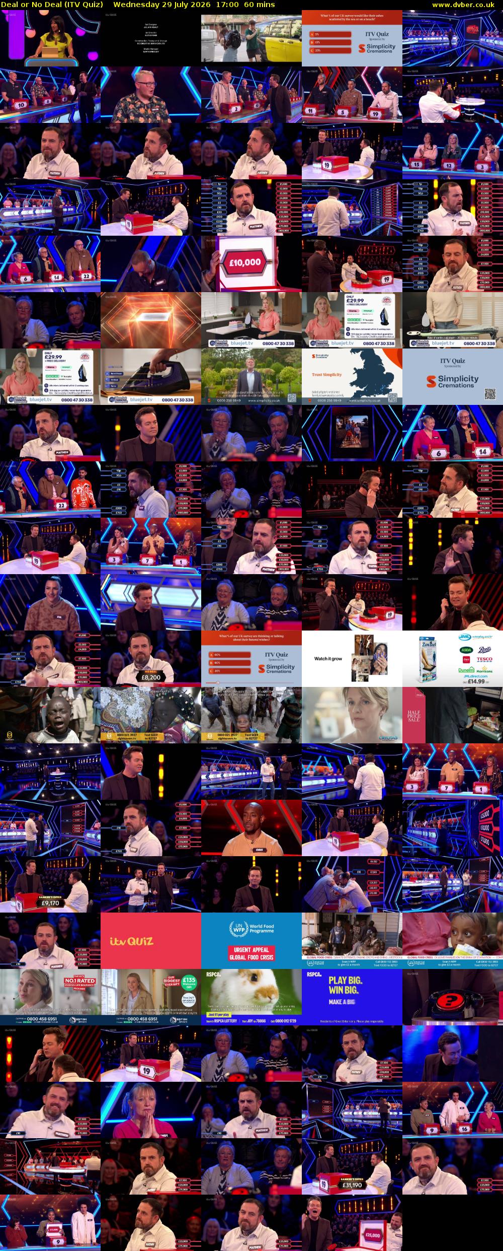 Deal or No Deal (ITV Quiz) Wednesday 29 July 2026 17:00 - 18:00