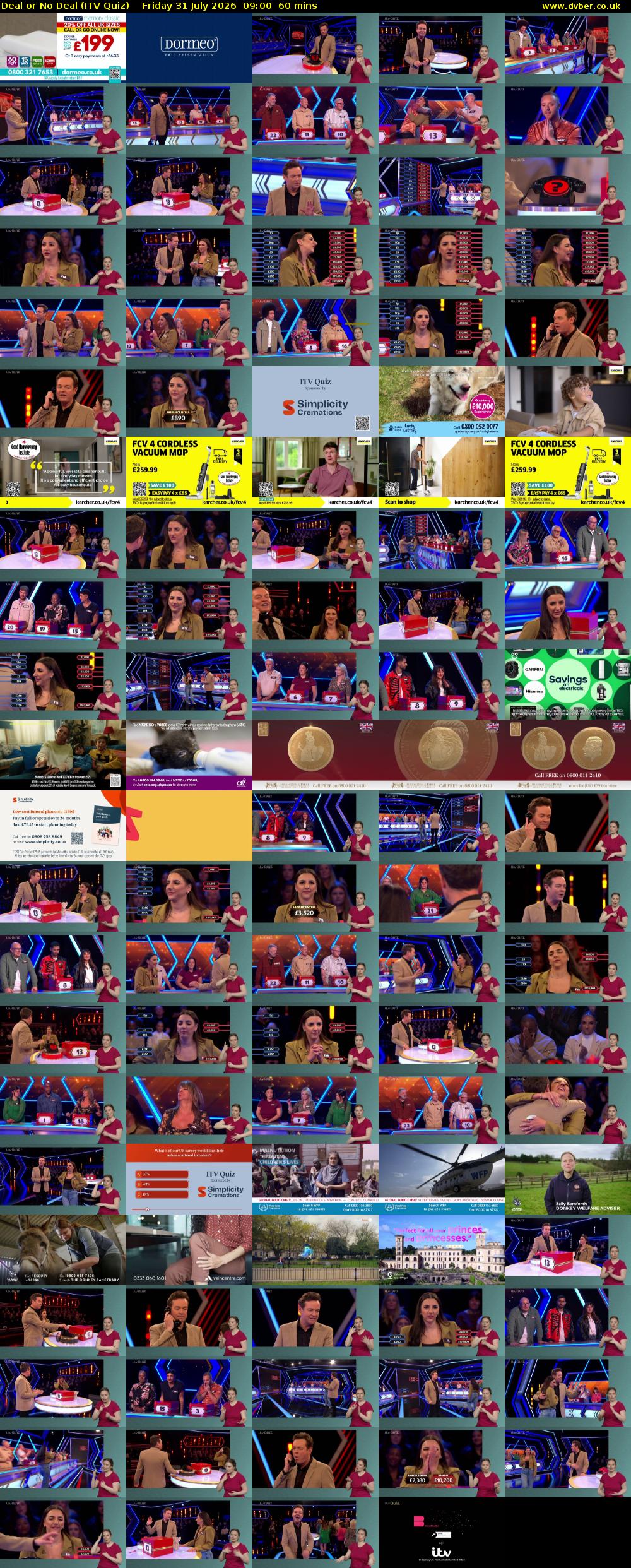 Deal or No Deal (ITV Quiz) Friday 31 July 2026 09:00 - 10:00