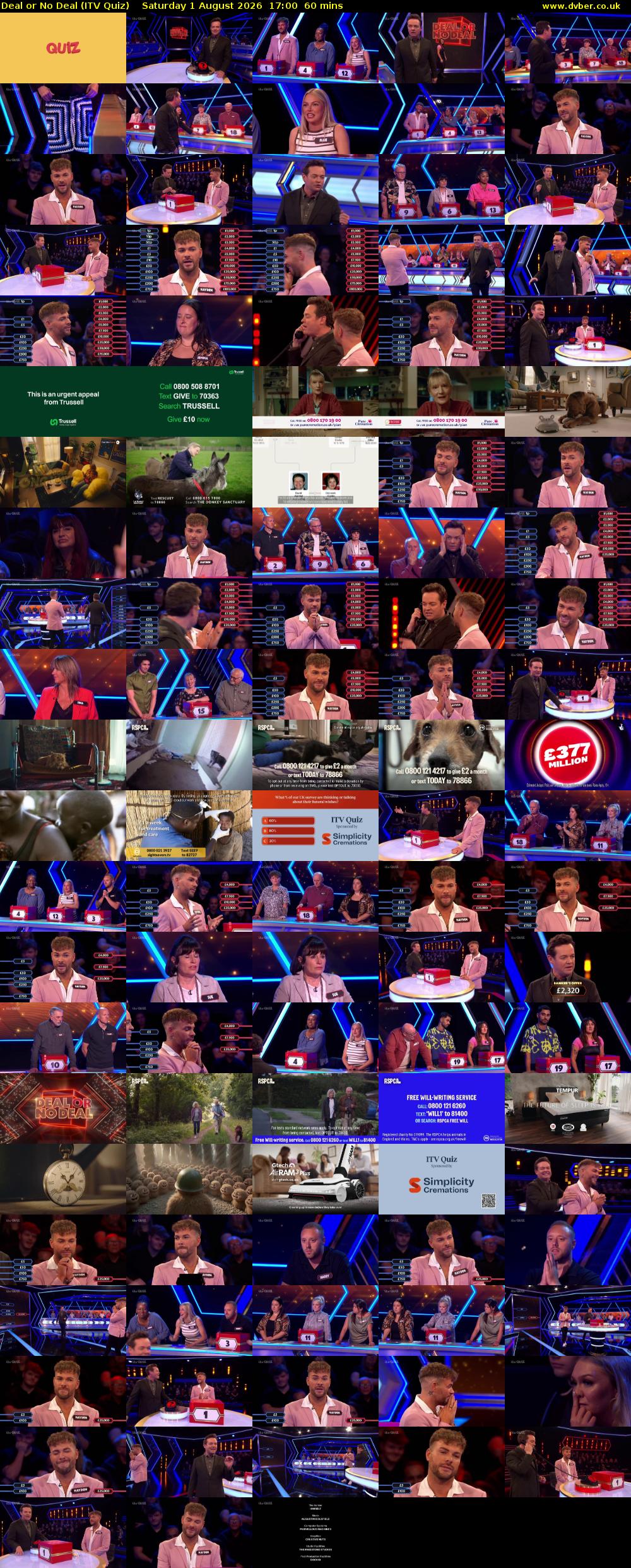 Deal or No Deal (ITV Quiz) Saturday 1 August 2026 17:00 - 18:00