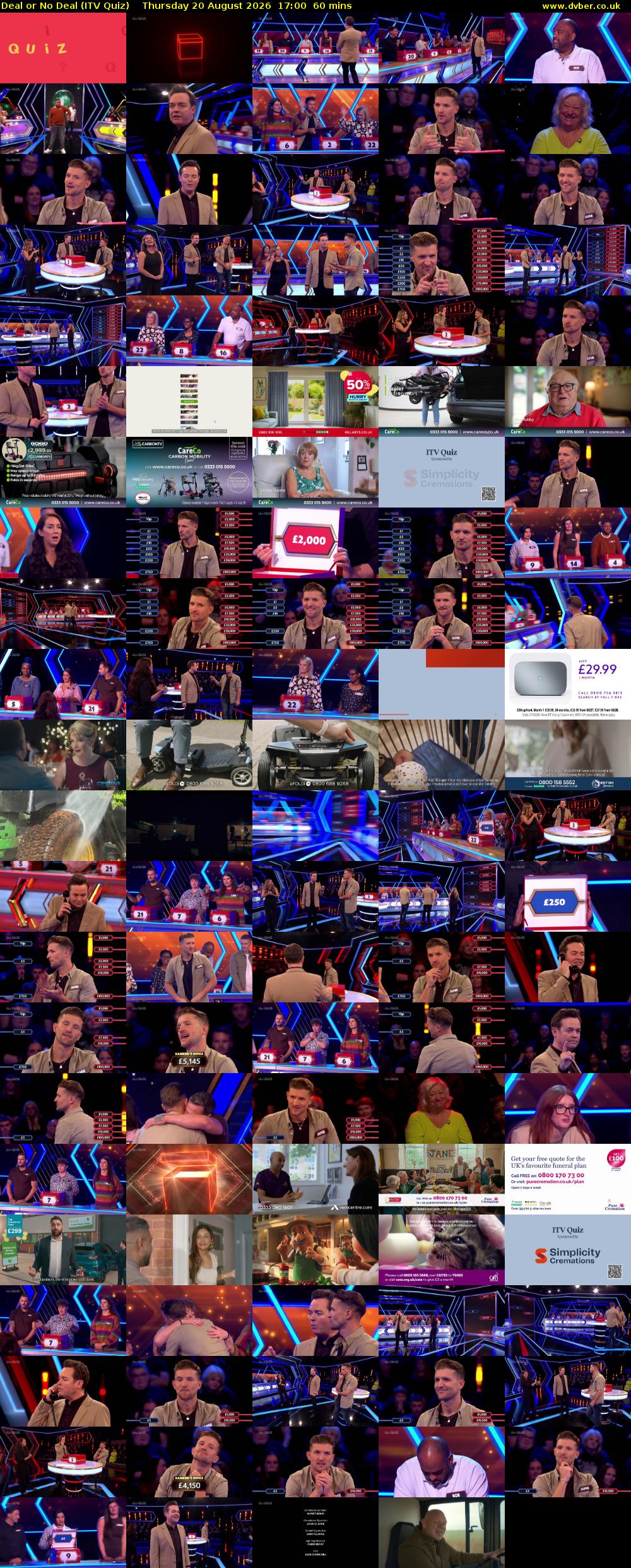 Deal or No Deal (ITV Quiz) Thursday 20 August 2026 17:00 - 18:00