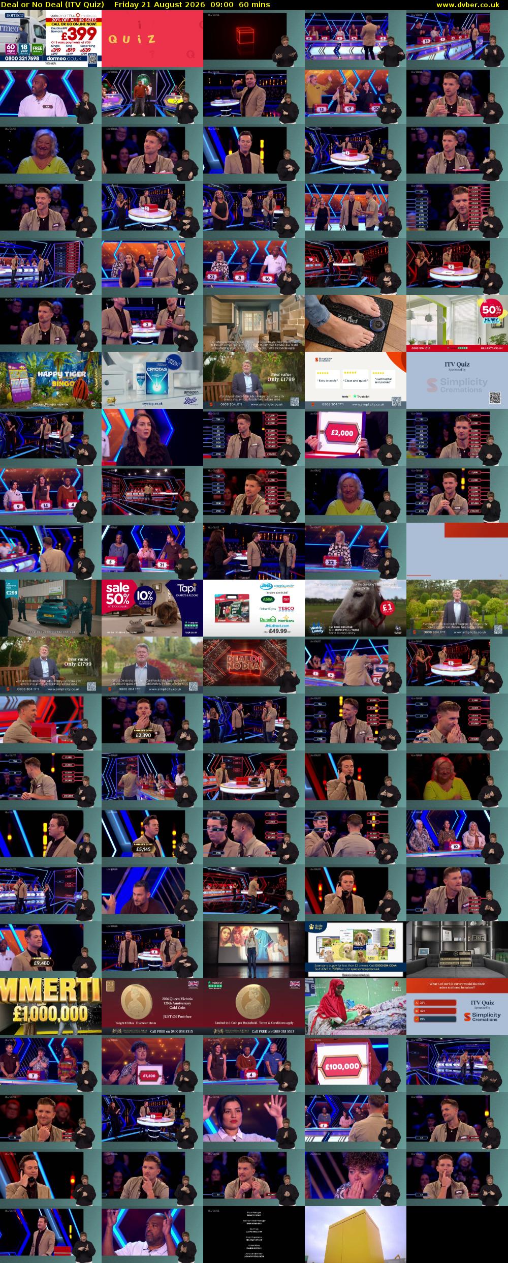 Deal or No Deal (ITV Quiz) Friday 21 August 2026 09:00 - 10:00