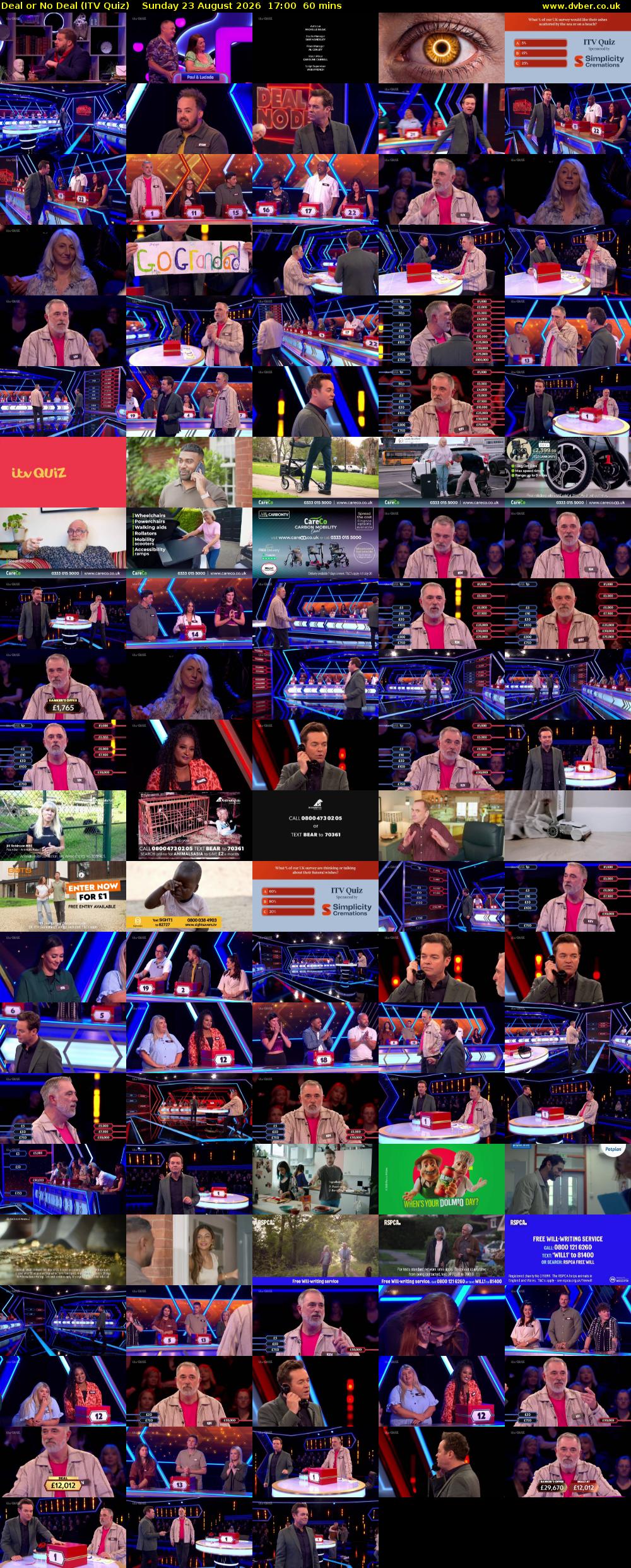 Deal or No Deal (ITV Quiz) Sunday 23 August 2026 17:00 - 18:00