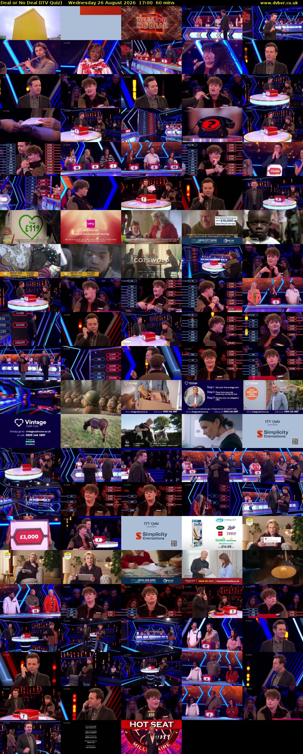Deal or No Deal (ITV Quiz) Wednesday 26 August 2026 17:00 - 18:00