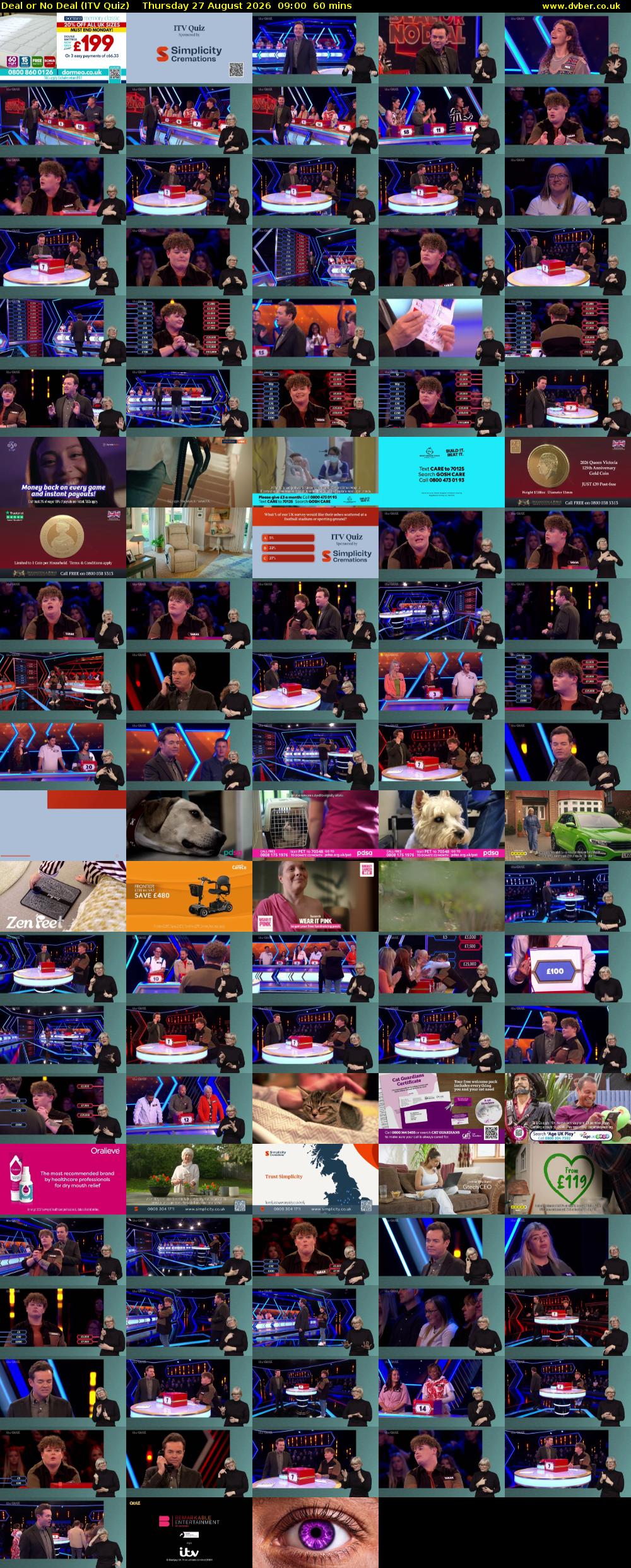 Deal or No Deal (ITV Quiz) Thursday 27 August 2026 09:00 - 10:00