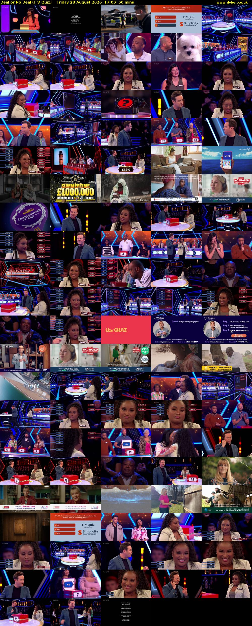 Deal or No Deal (ITV Quiz) Friday 28 August 2026 17:00 - 18:00
