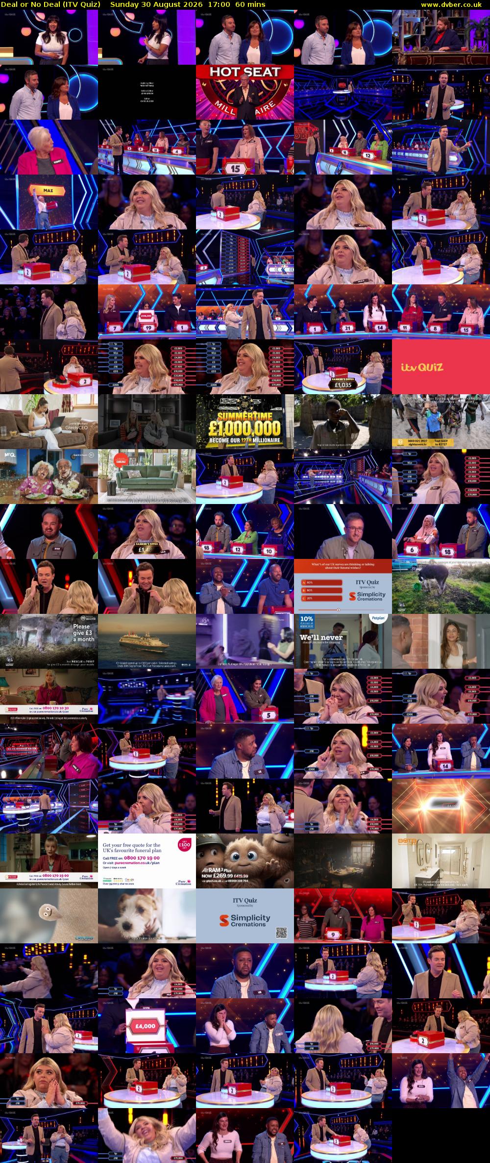 Deal or No Deal (ITV Quiz) Sunday 30 August 2026 17:00 - 18:00