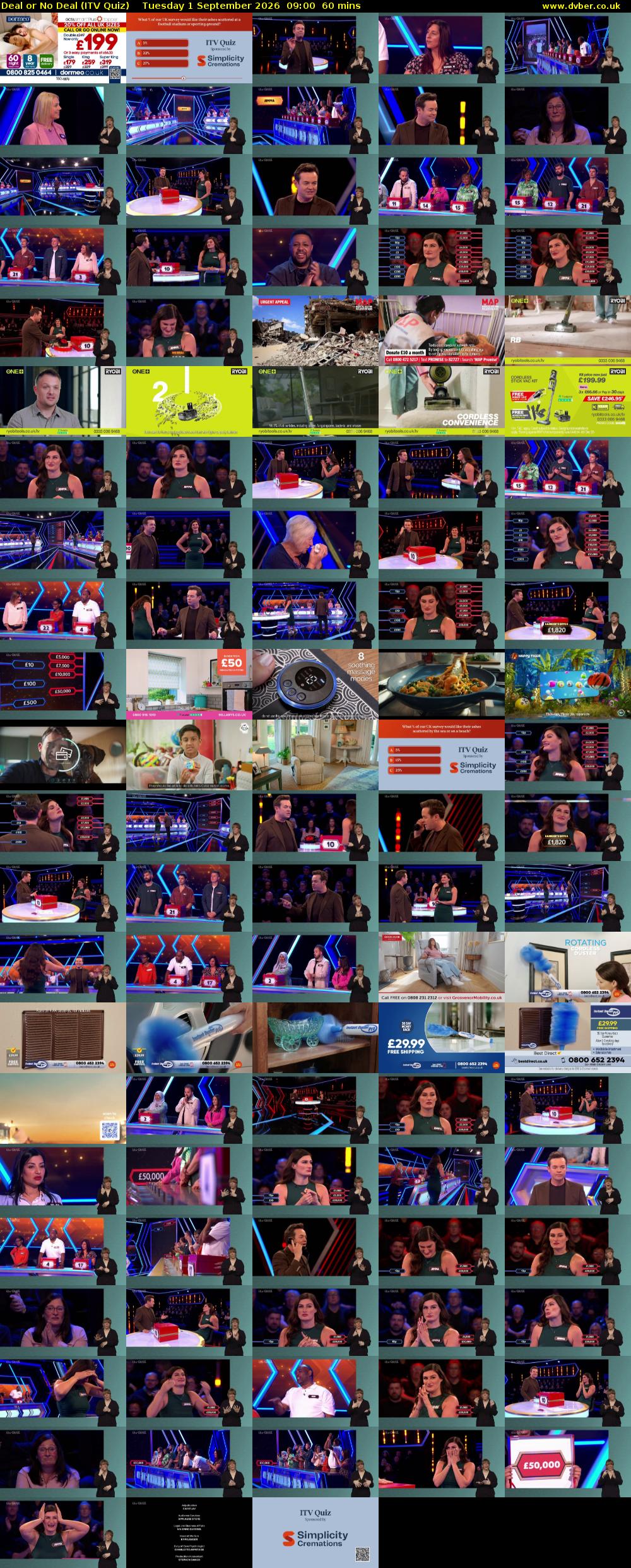Deal or No Deal (ITV Quiz) Tuesday 1 September 2026 09:00 - 10:00