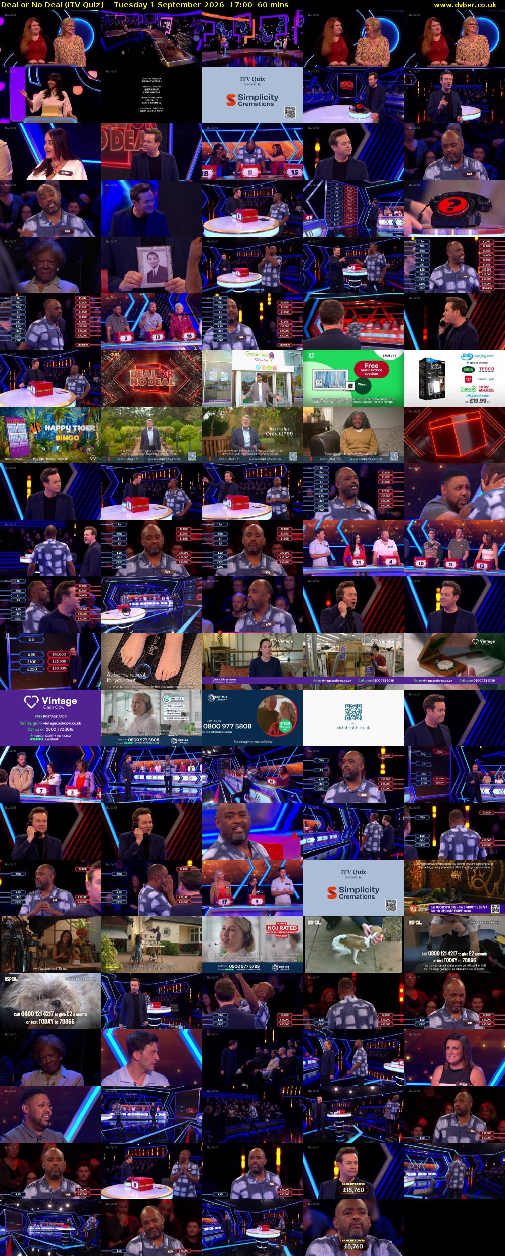 Deal or No Deal (ITV Quiz) Tuesday 1 September 2026 17:00 - 18:00