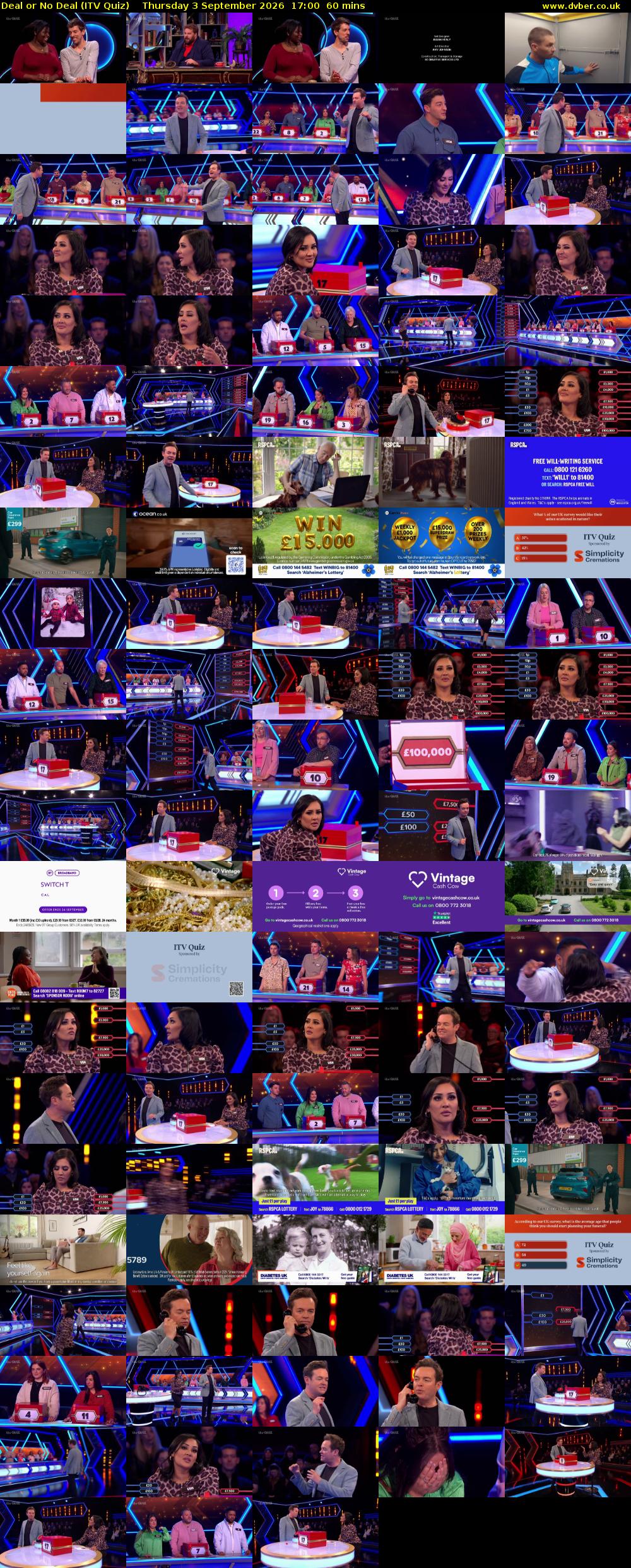 Deal or No Deal (ITV Quiz) Thursday 3 September 2026 17:00 - 18:00