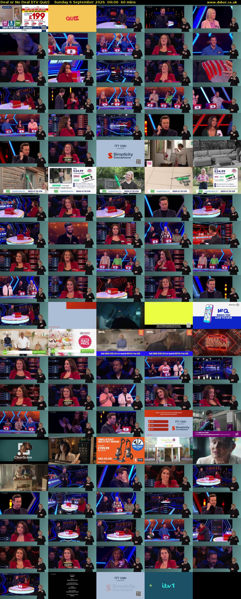 Deal or No Deal (ITV Quiz) Sunday 6 September 2026 09:00 - 10:00