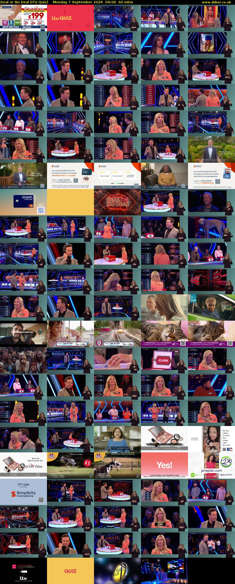 Deal or No Deal (ITV Quiz) Monday 7 September 2026 09:00 - 10:00