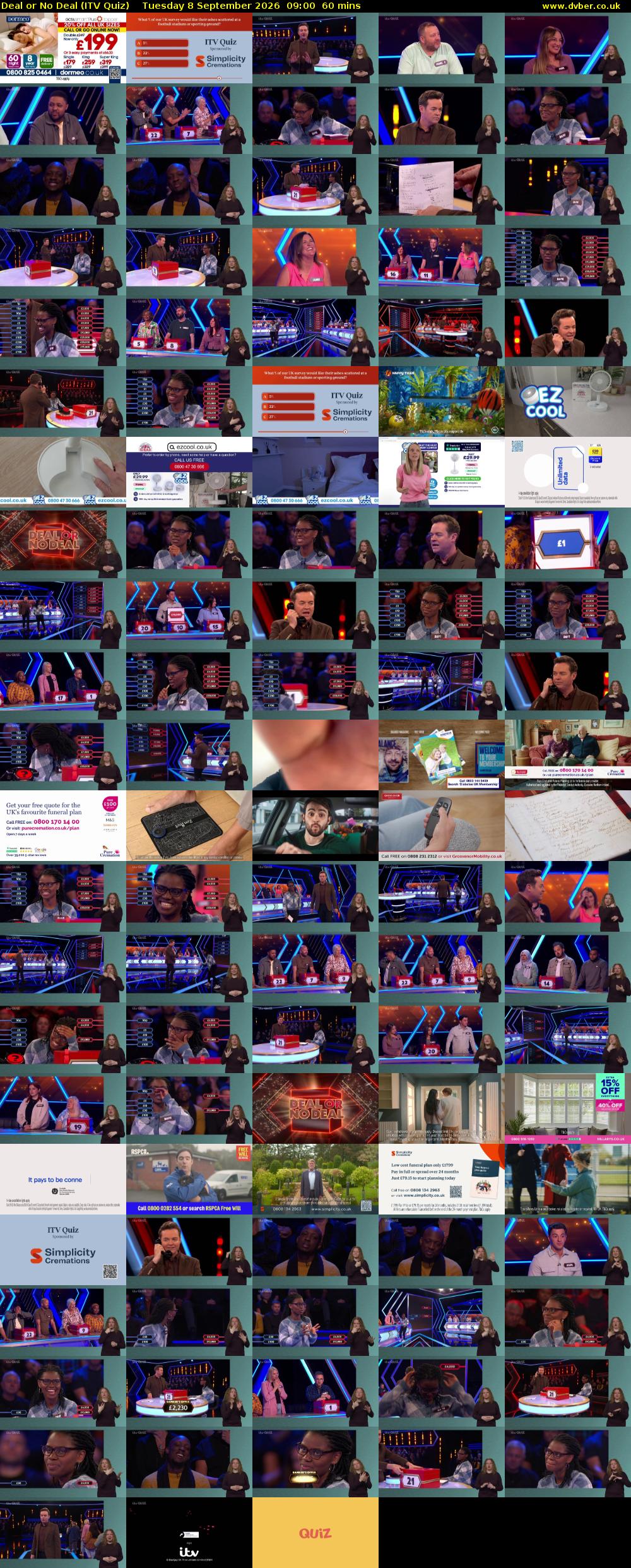 Deal or No Deal (ITV Quiz) Tuesday 8 September 2026 09:00 - 10:00