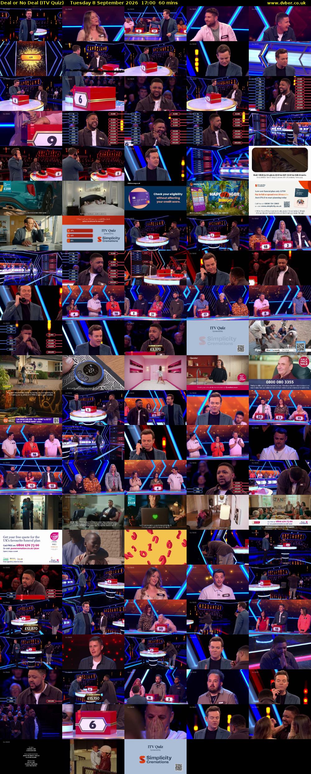 Deal or No Deal (ITV Quiz) Tuesday 8 September 2026 17:00 - 18:00