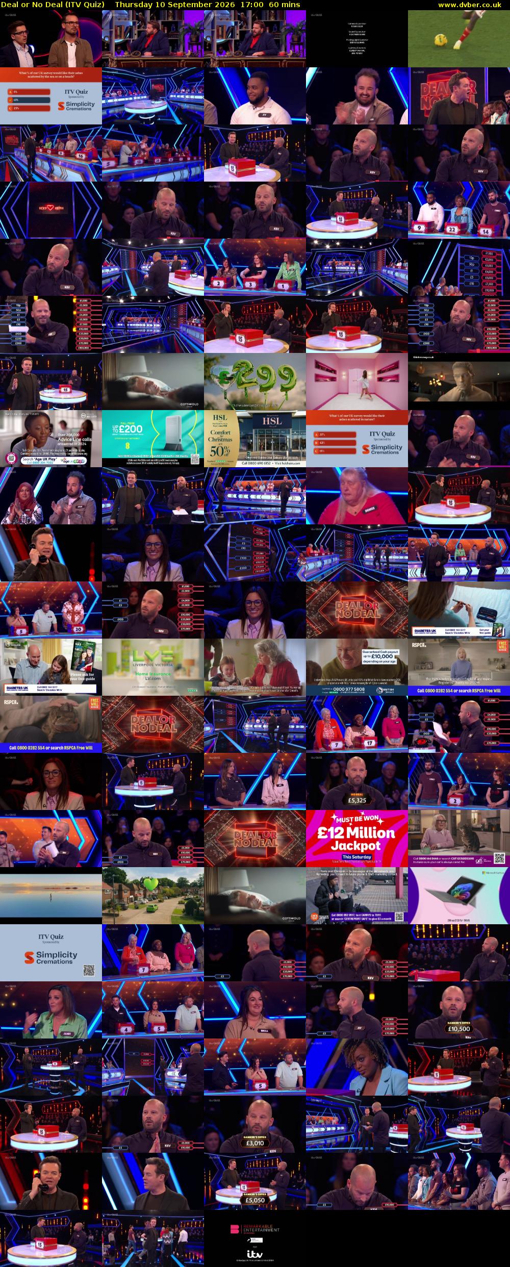 Deal or No Deal (ITV Quiz) Thursday 10 September 2026 17:00 - 18:00