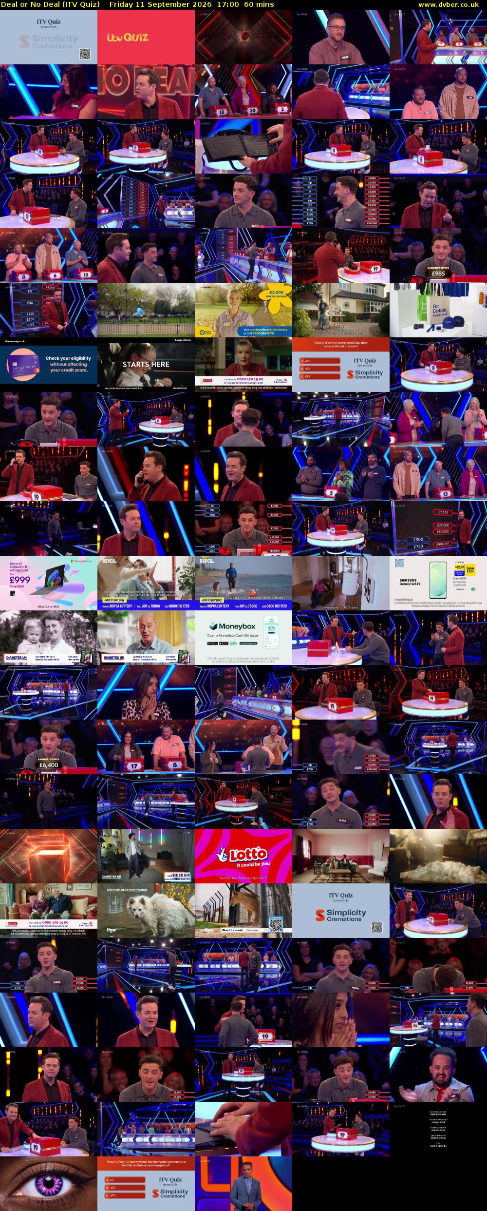 Deal or No Deal (ITV Quiz) Friday 11 September 2026 17:00 - 18:00
