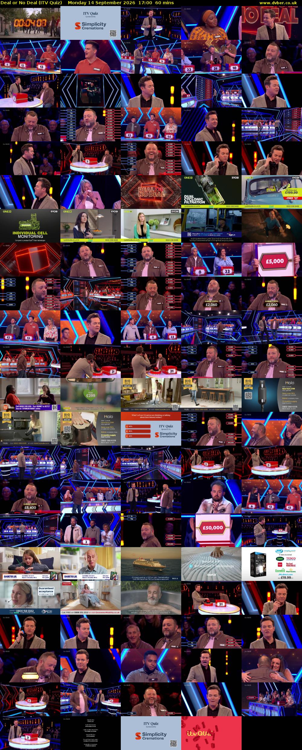 Deal or No Deal (ITV Quiz) Monday 14 September 2026 17:00 - 18:00