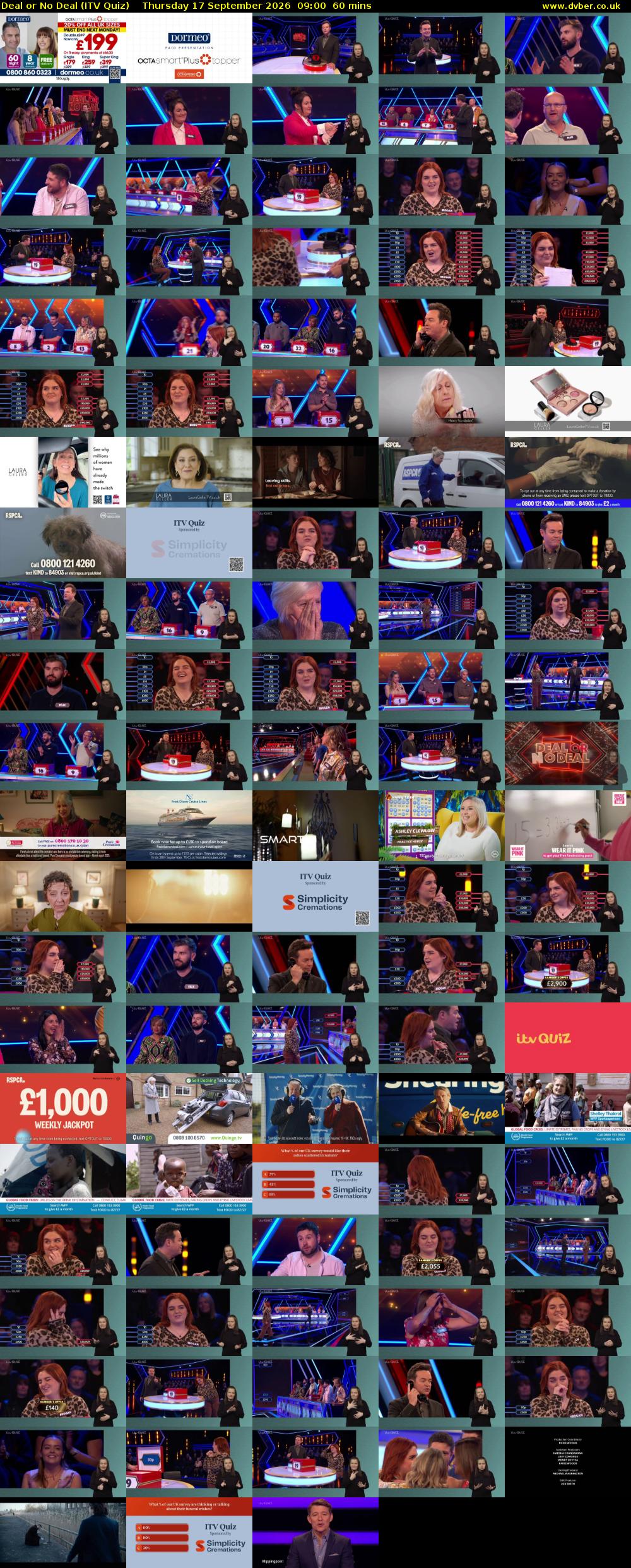 Deal or No Deal (ITV Quiz) Thursday 17 September 2026 09:00 - 10:00