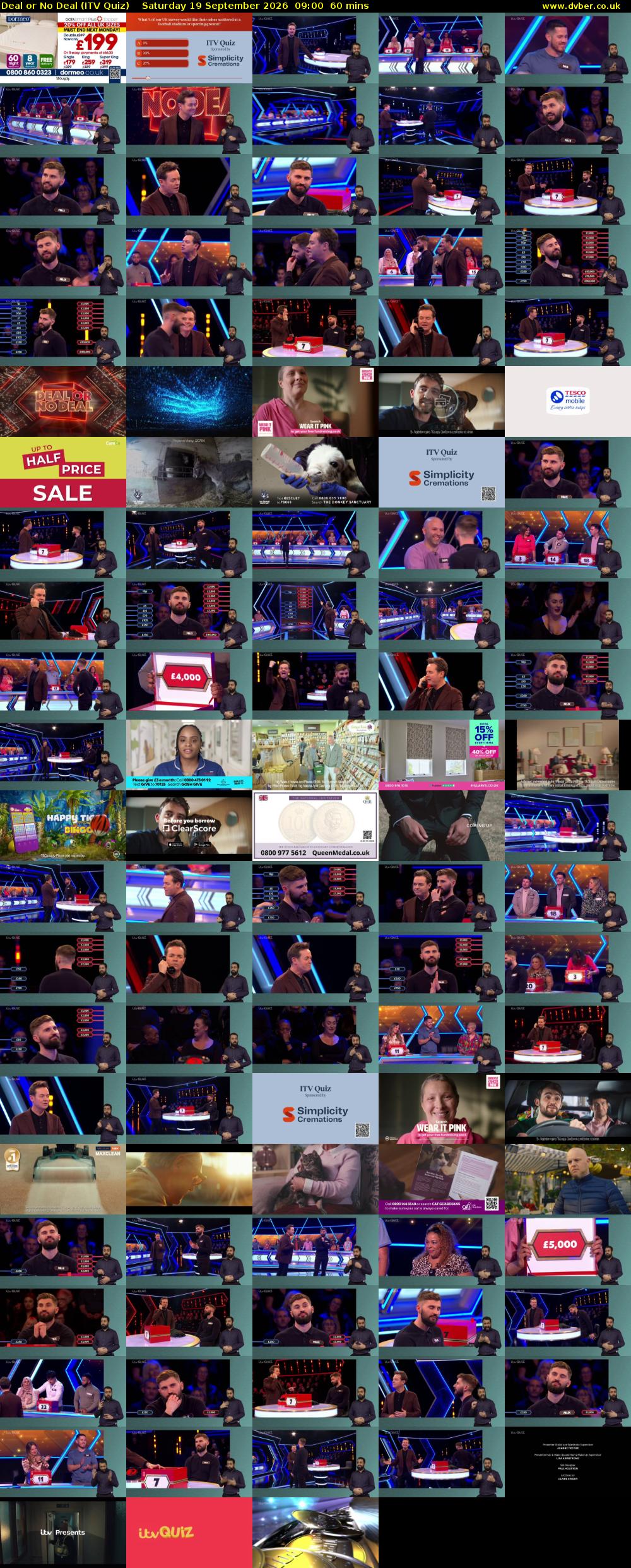 Deal or No Deal (ITV Quiz) Saturday 19 September 2026 09:00 - 10:00