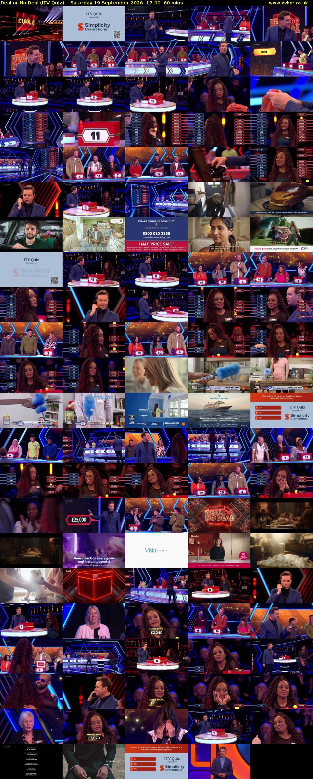 Deal or No Deal (ITV Quiz) Saturday 19 September 2026 17:00 - 18:00