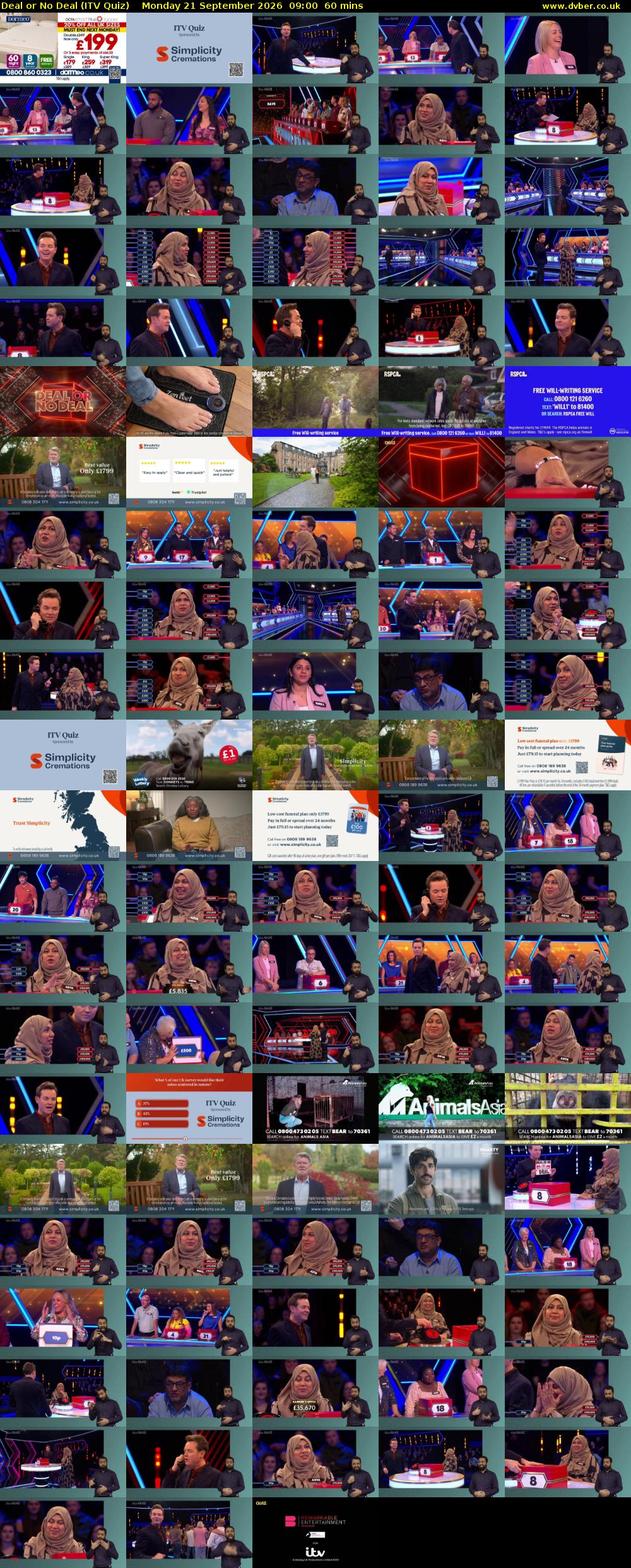 Deal or No Deal (ITV Quiz) Monday 21 September 2026 09:00 - 10:00