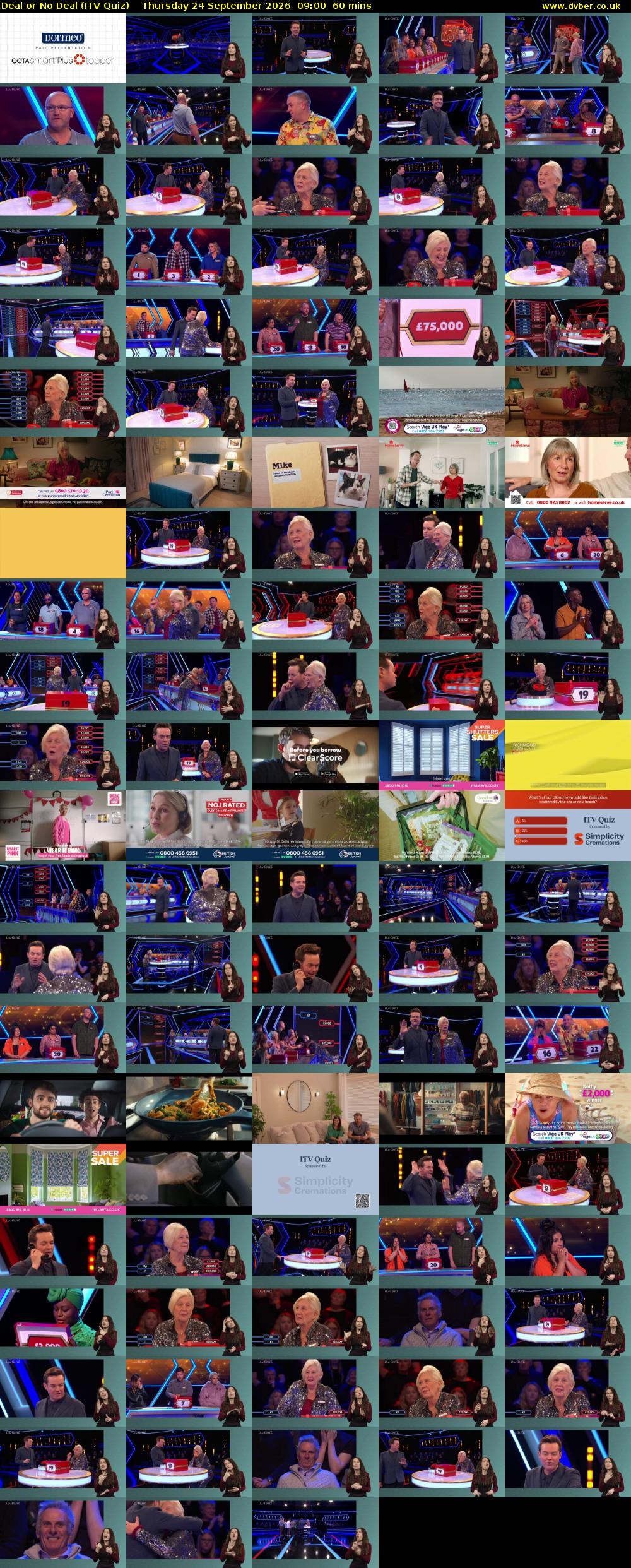 Deal or No Deal (ITV Quiz) Thursday 24 September 2026 09:00 - 10:00