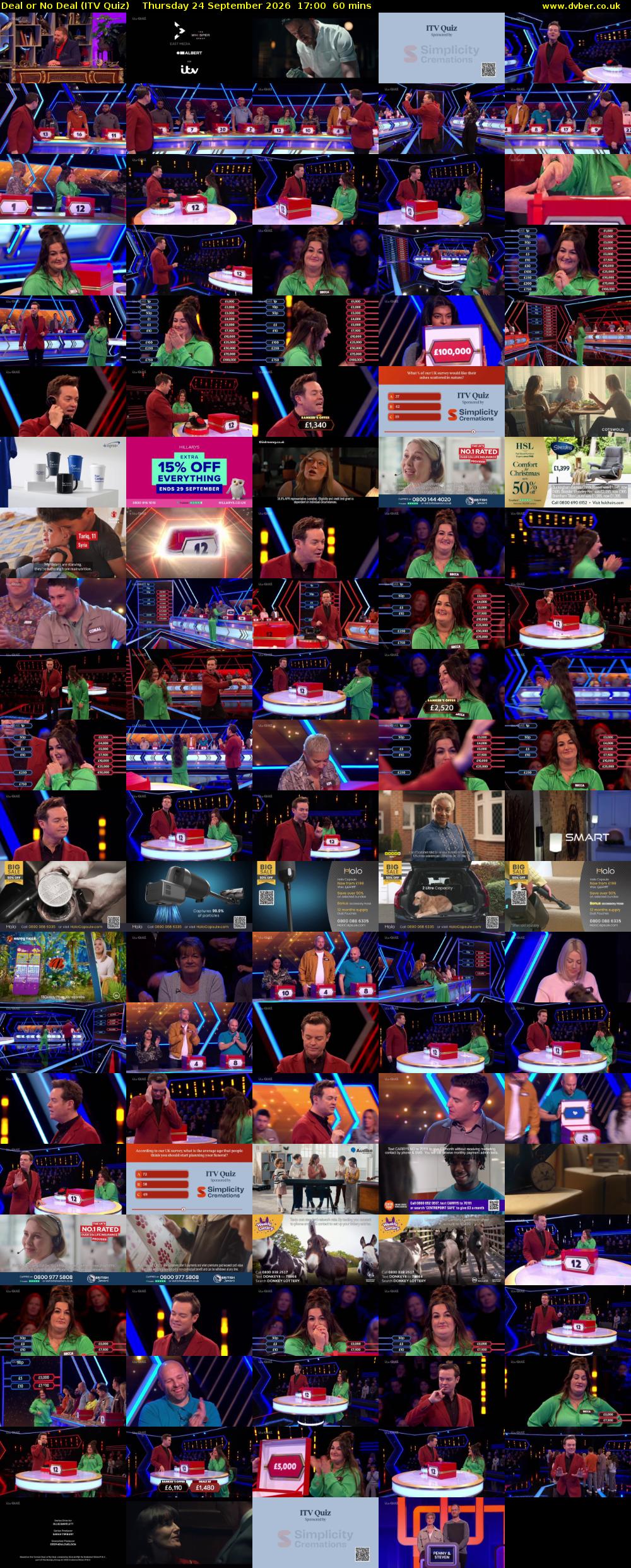 Deal or No Deal (ITV Quiz) Thursday 24 September 2026 17:00 - 18:00