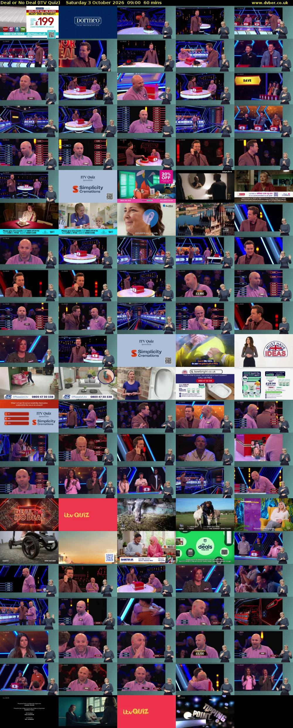 Deal or No Deal (ITV Quiz) Saturday 3 October 2026 09:00 - 10:00