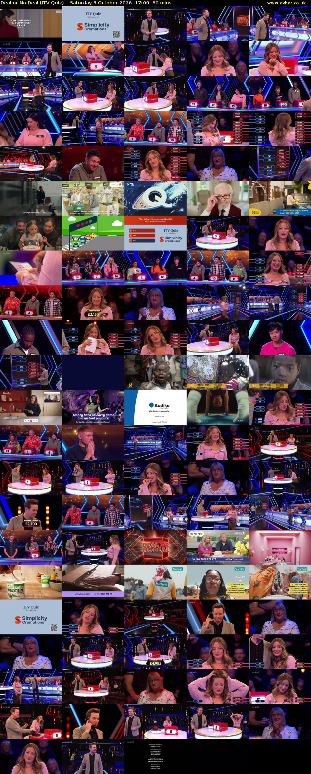 Deal or No Deal (ITV Quiz) Saturday 3 October 2026 17:00 - 18:00
