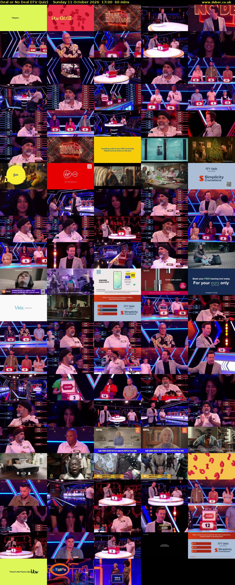 Deal or No Deal (ITV Quiz) Sunday 11 October 2026 17:00 - 18:00