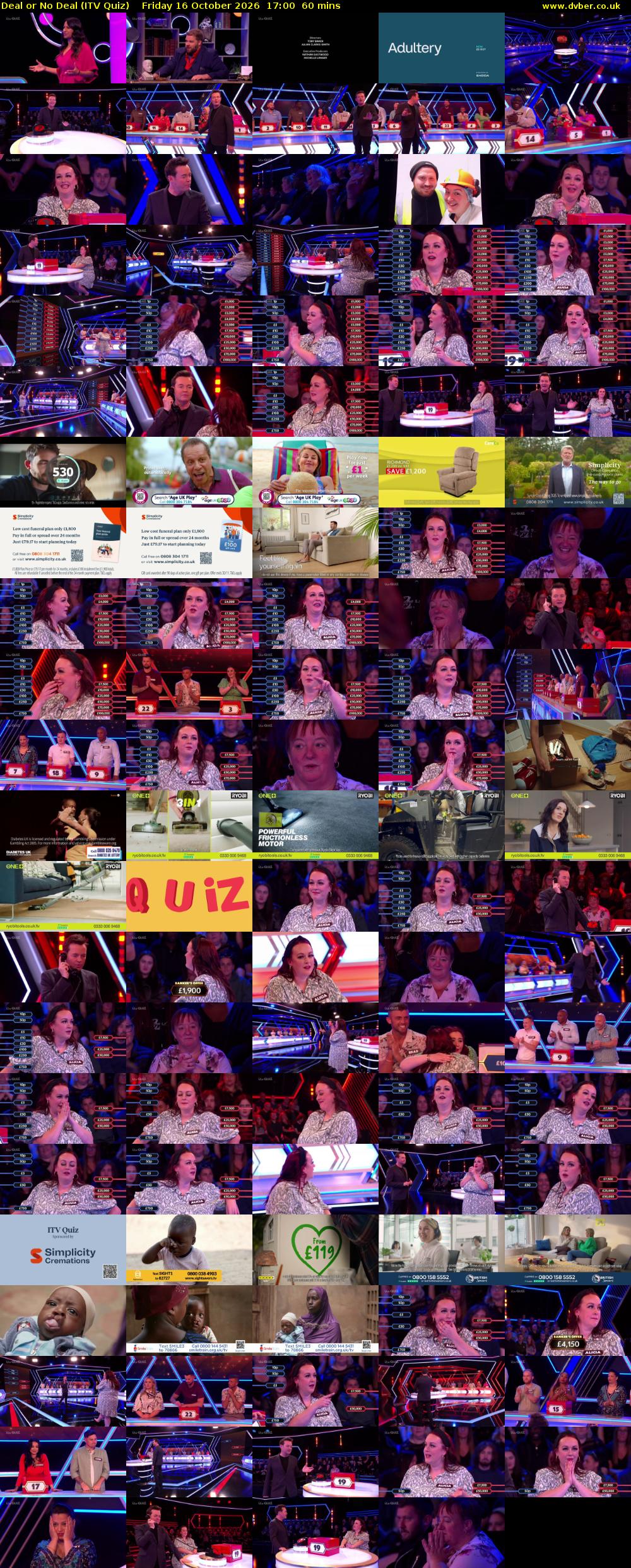 Deal or No Deal (ITV Quiz) Friday 16 October 2026 17:00 - 18:00