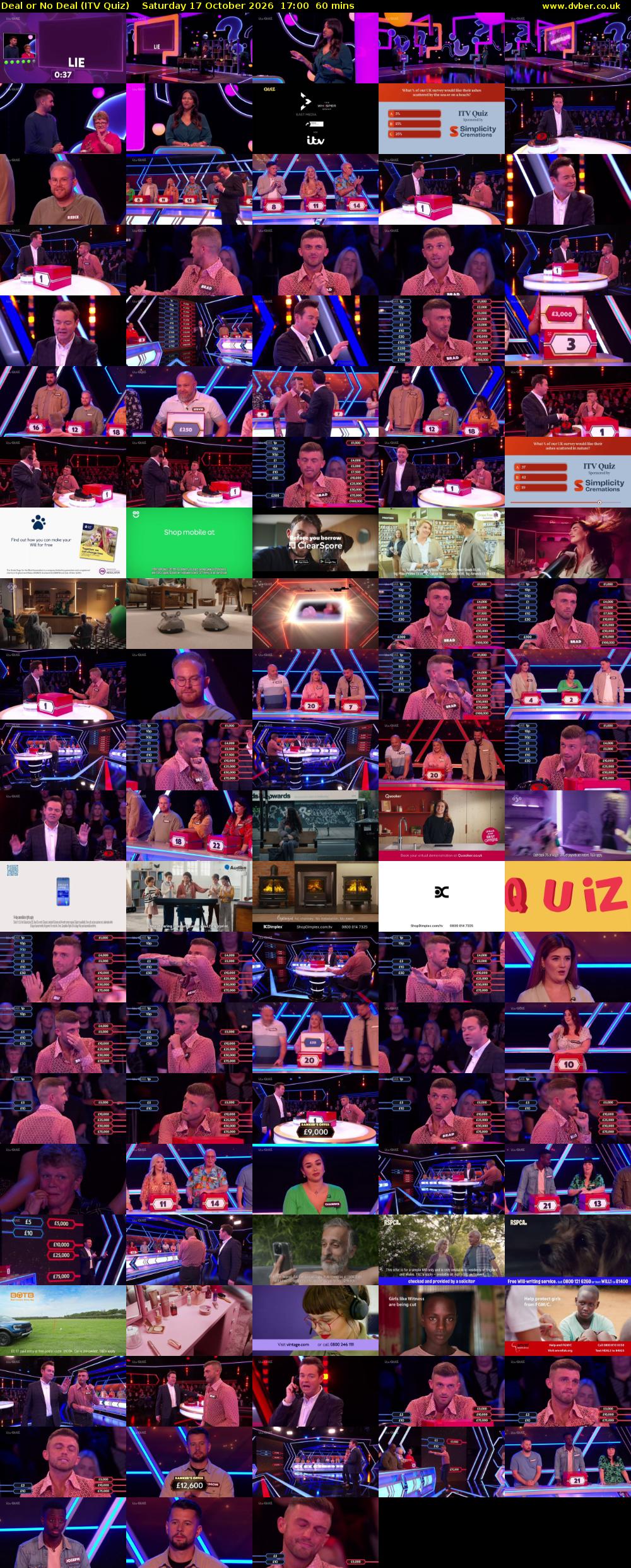 Deal or No Deal (ITV Quiz) Saturday 17 October 2026 17:00 - 18:00
