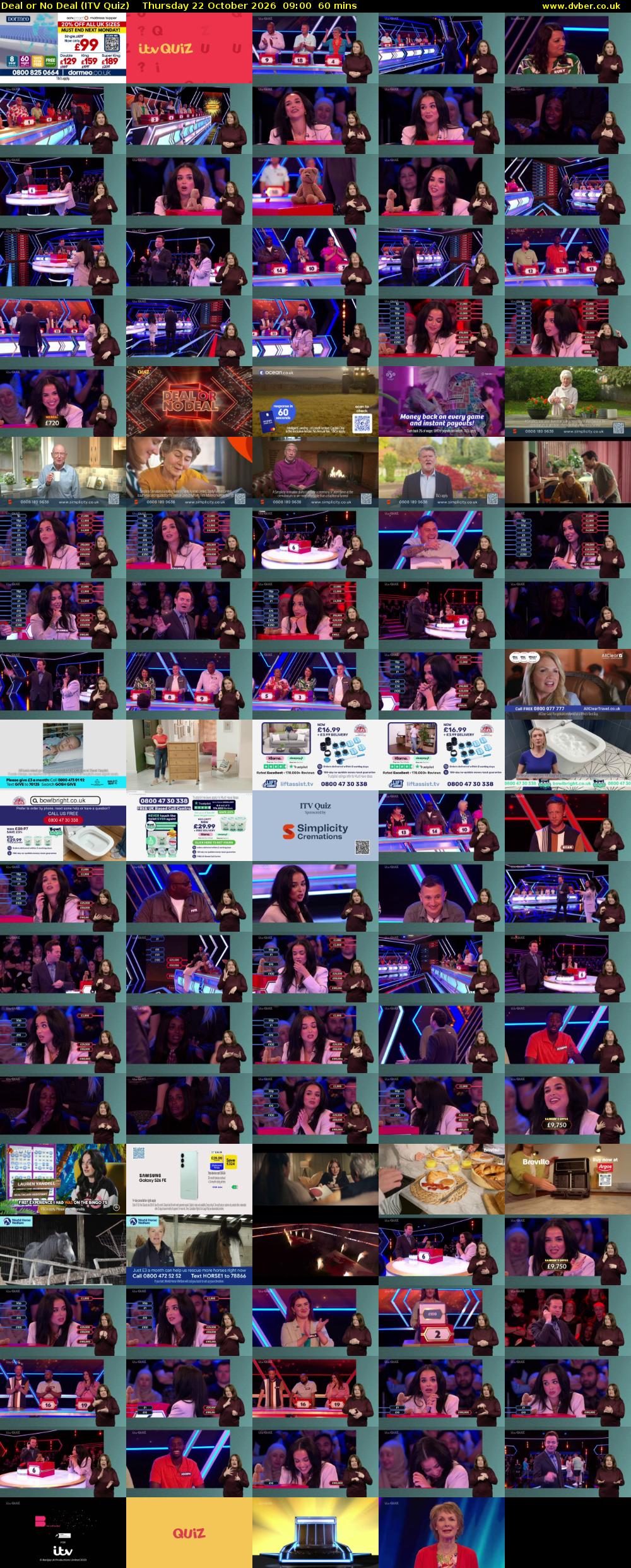 Deal or No Deal (ITV Quiz) Thursday 22 October 2026 09:00 - 10:00