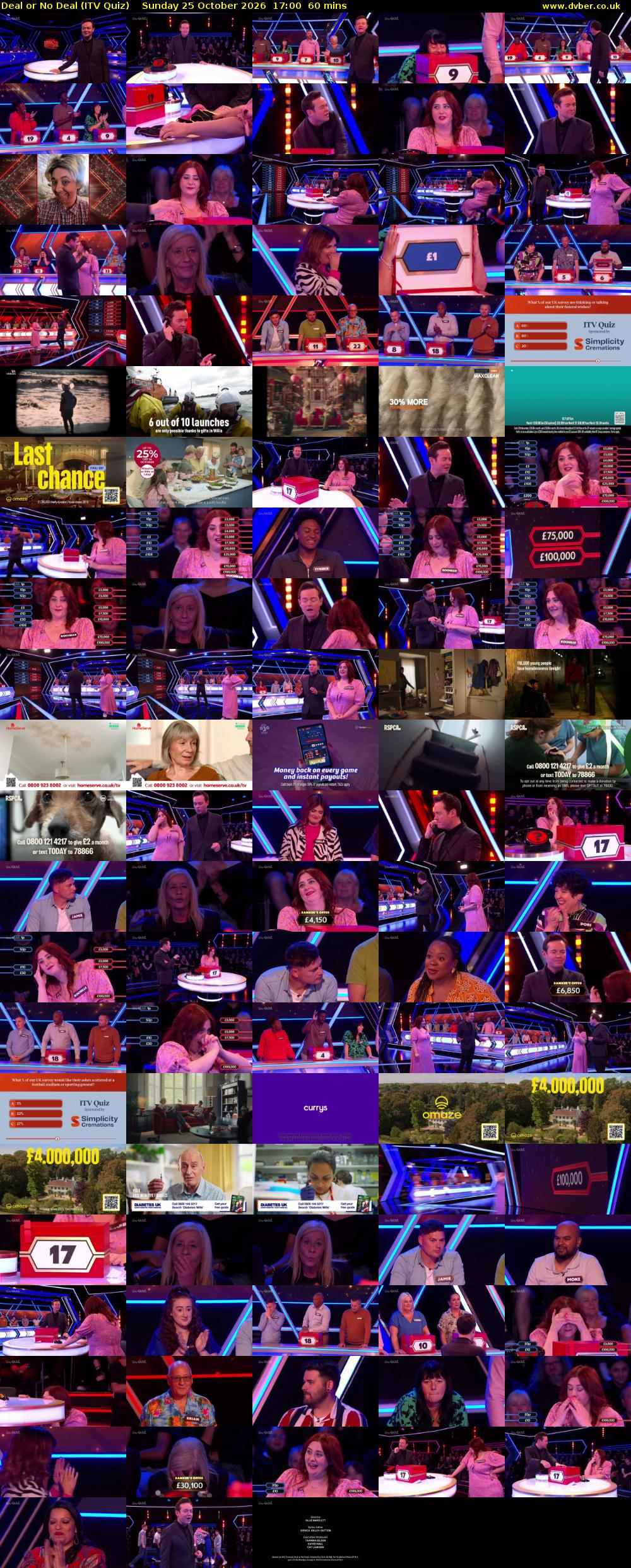 Deal or No Deal (ITV Quiz) Sunday 25 October 2026 17:00 - 18:00