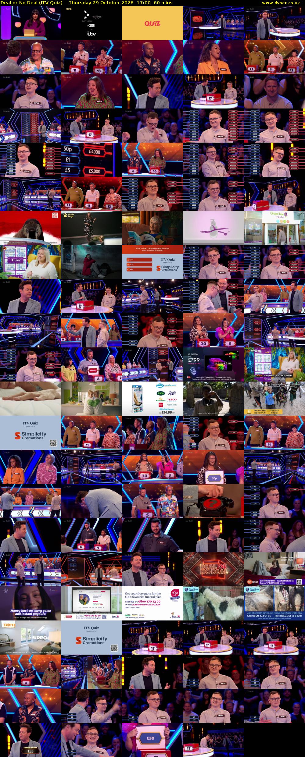 Deal or No Deal (ITV Quiz) Thursday 29 October 2026 17:00 - 18:00