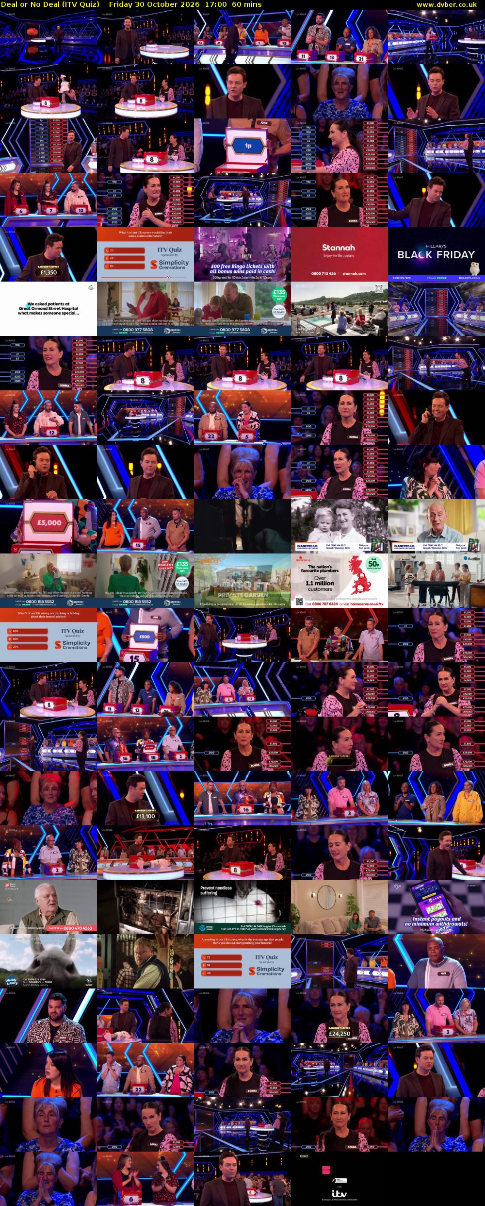 Deal or No Deal (ITV Quiz) Friday 30 October 2026 17:00 - 18:00