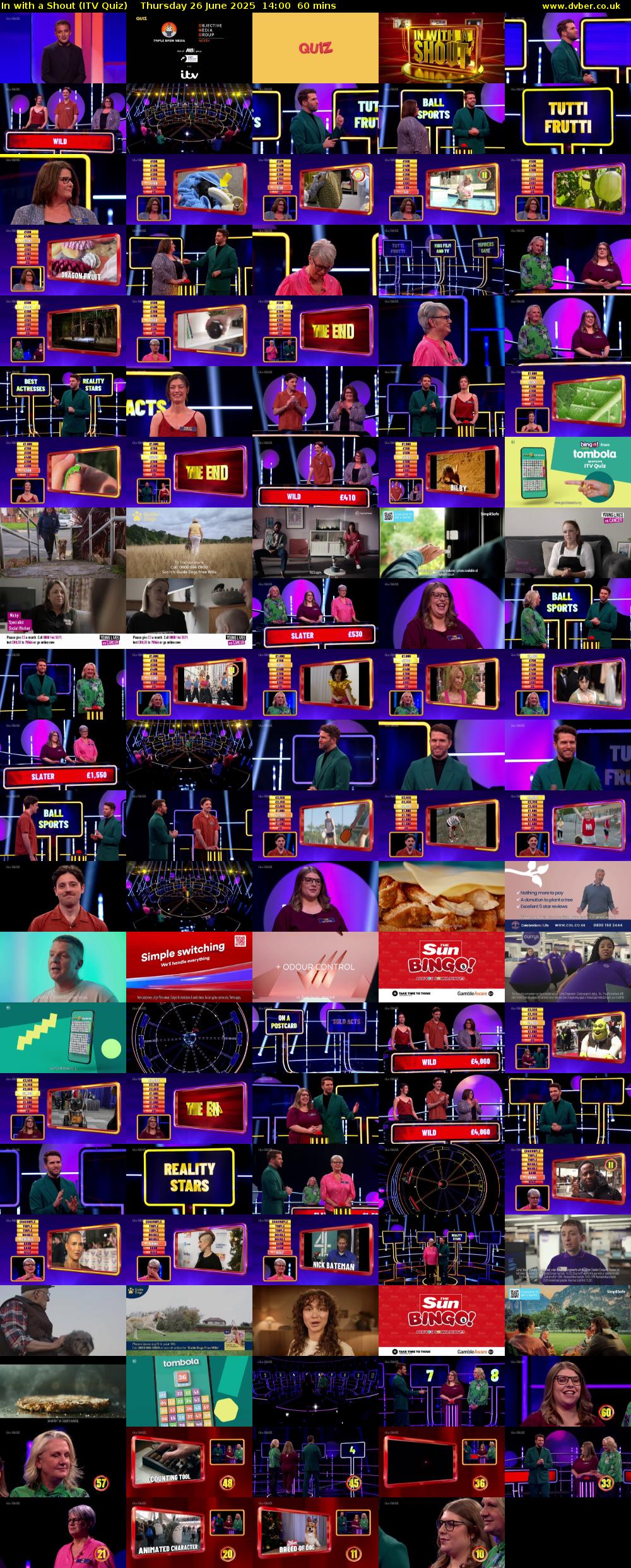In with a Shout (ITV Quiz) Thursday 26 June 2025 14:00 - 15:00