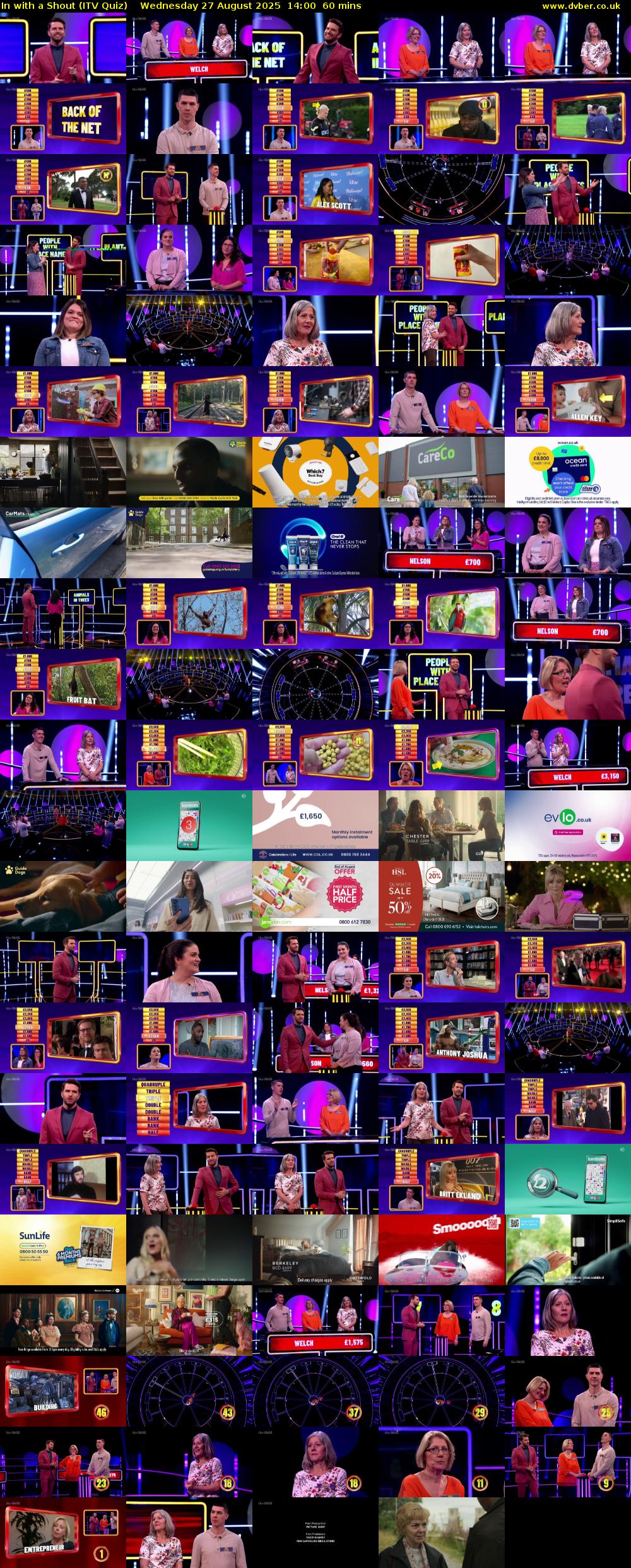 In with a Shout (ITV Quiz) Wednesday 27 August 2025 14:00 - 15:00