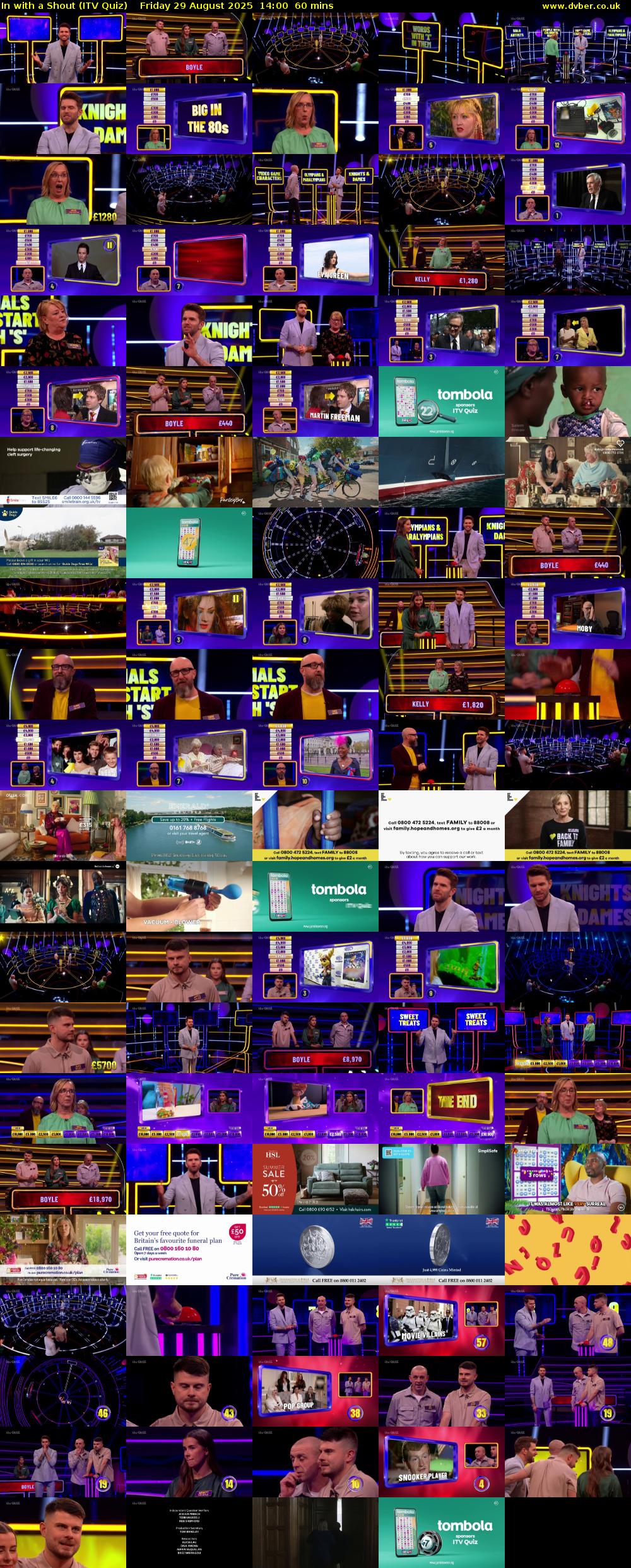 In with a Shout (ITV Quiz) Friday 29 August 2025 14:00 - 15:00