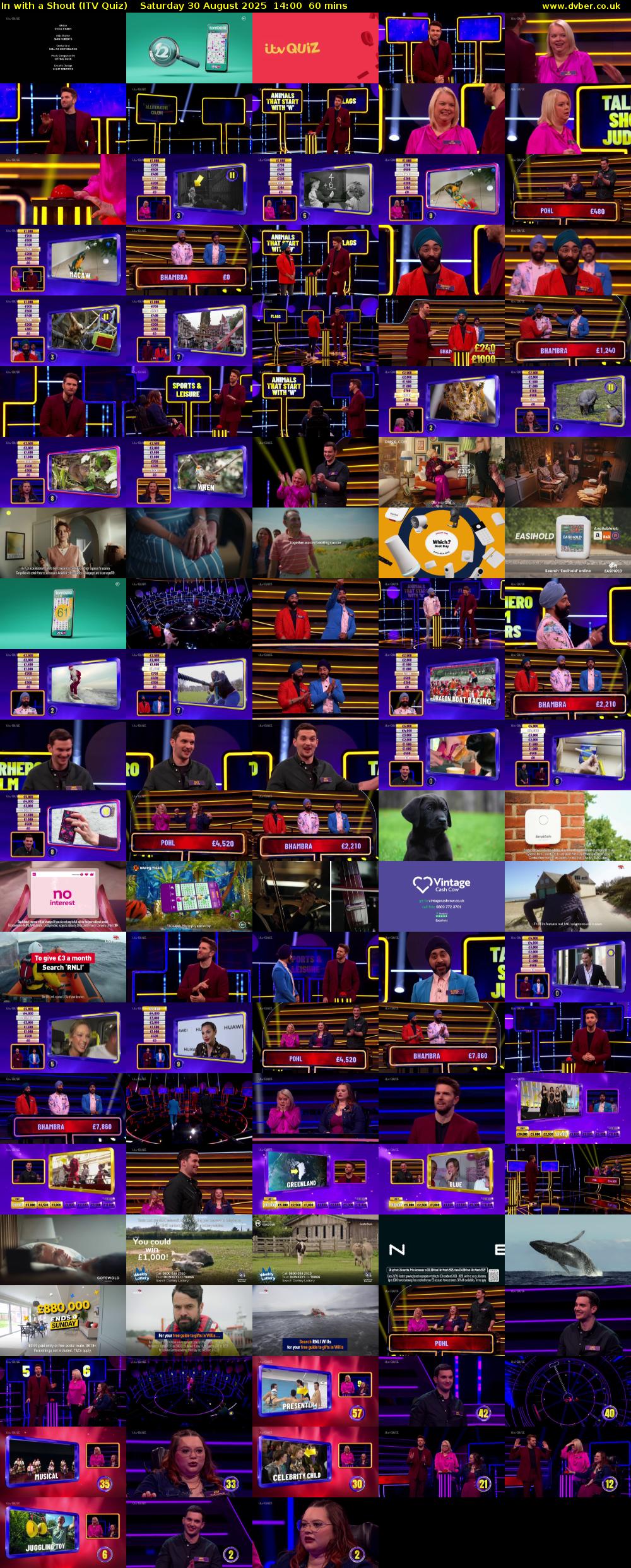 In with a Shout (ITV Quiz) Saturday 30 August 2025 14:00 - 15:00