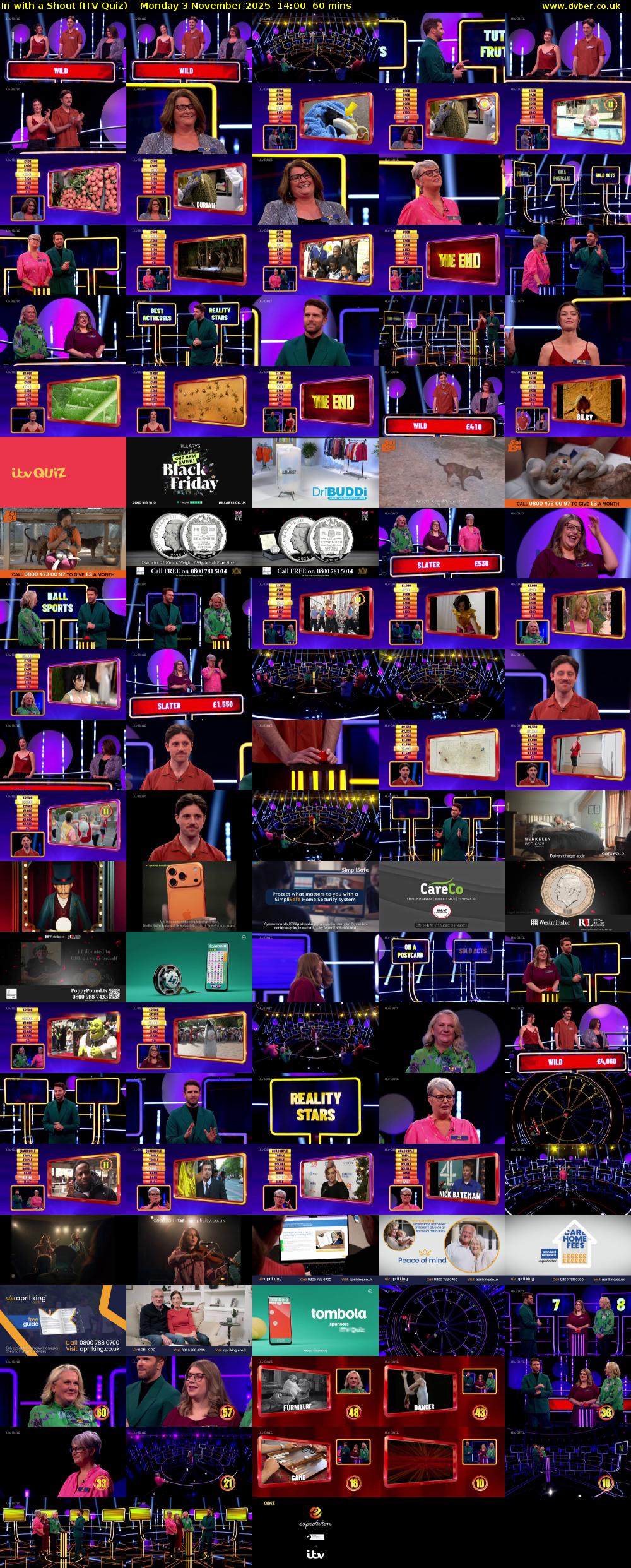 In with a Shout (ITV Quiz) Monday 3 November 2025 14:00 - 15:00