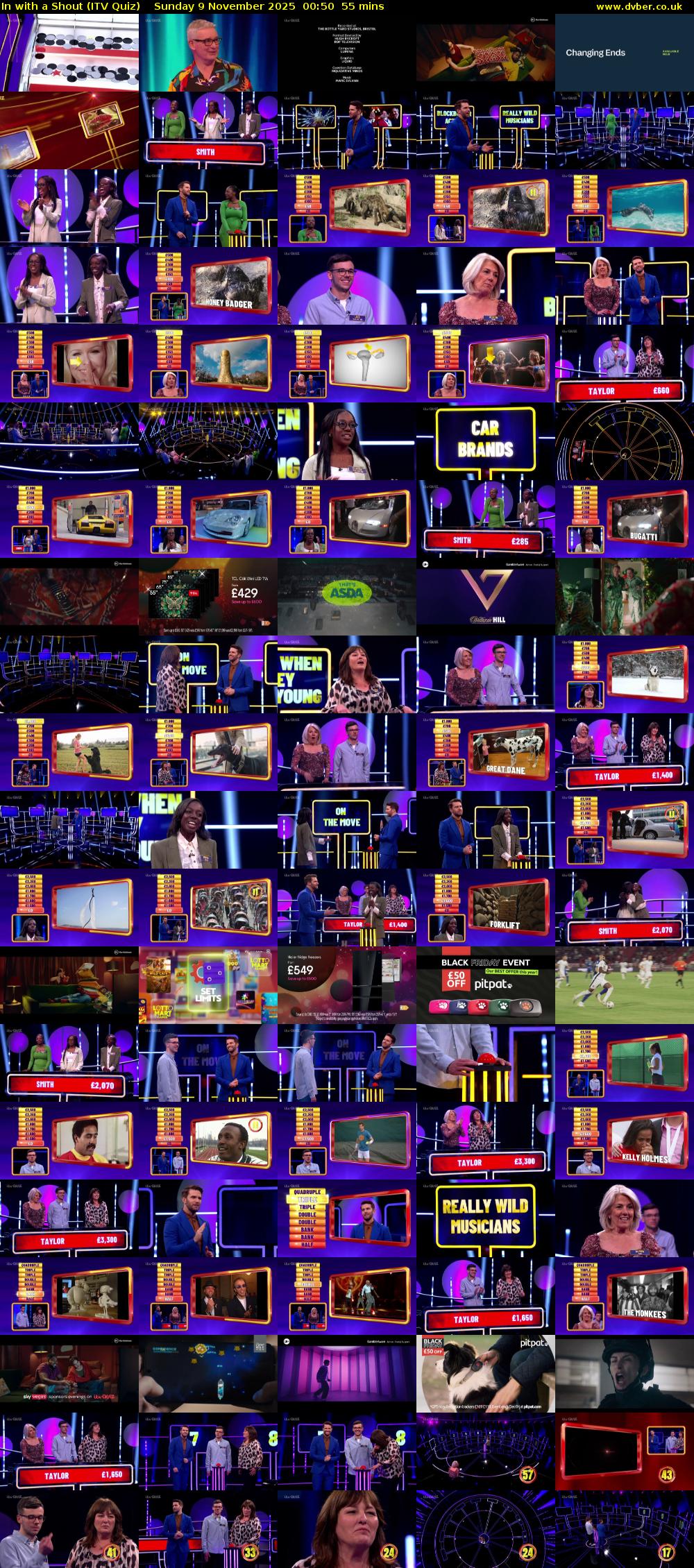 In with a Shout (ITV Quiz) Sunday 9 November 2025 00:50 - 01:45